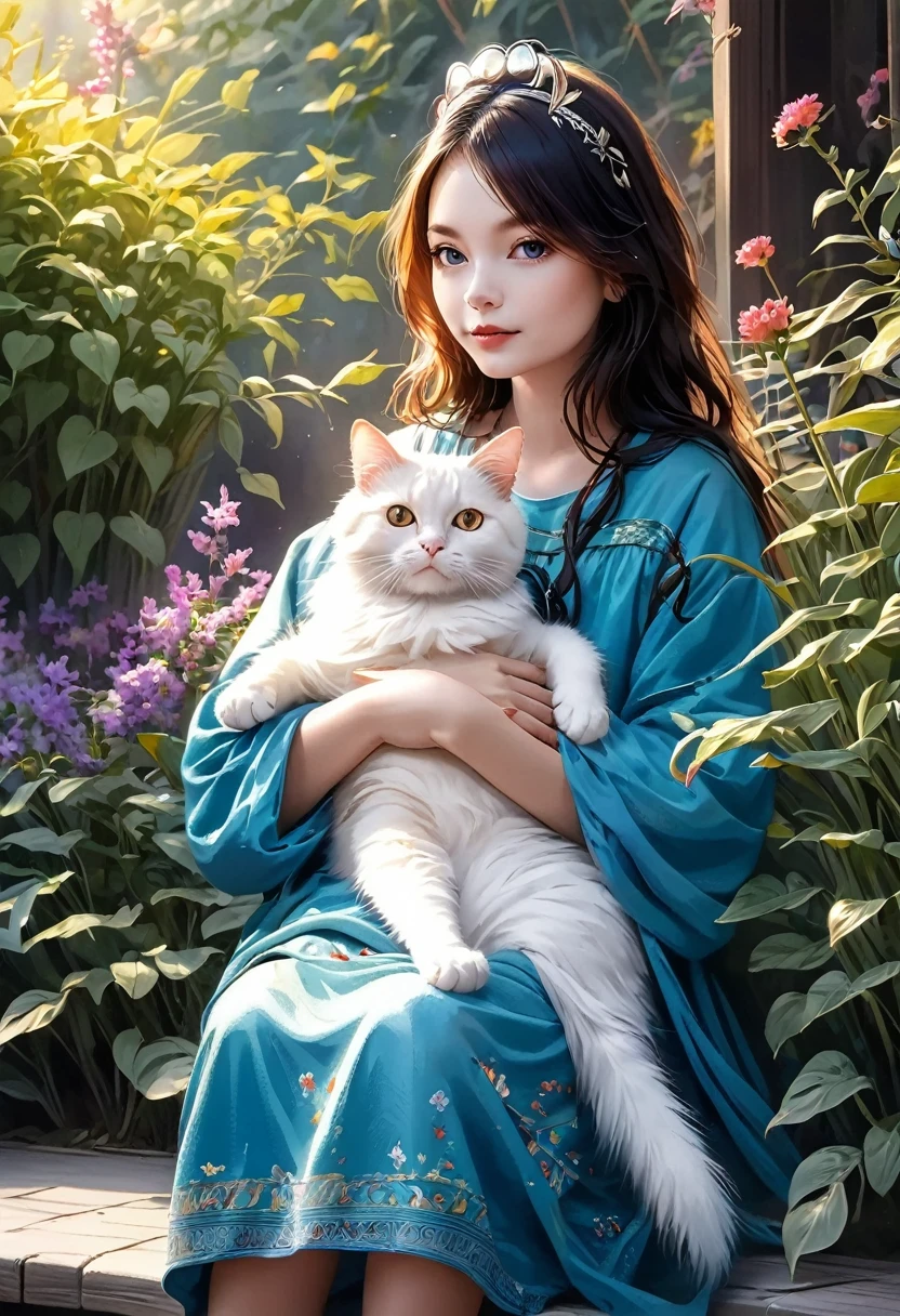Girl with Cat,Girl with cat