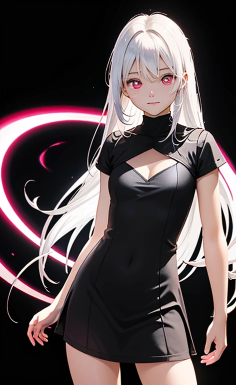 (Photorealistic:1.4)、asuna,(masterpiece、lens flare:1.5、spot light:1.2、Exquisite beautiful eyeonochrome:1.5,portlate、)、Cute Face、 3D Face、(platinum White hair:1.5、Straight Hair)、(1 Girl)、(Red eyes:1.2)、(cowboy shot)、(),(Sundress)、 (Cute face:1.2),(),(),kind face,(Small breasts),(black background:1.5)、(glowing eyes:1.3)、()、 Neat and clean、Adorable、Slim Body(Tareme:1.5),Shiny Hair、(Glowing pink Skin)、Nijisketch,Manga,zydG