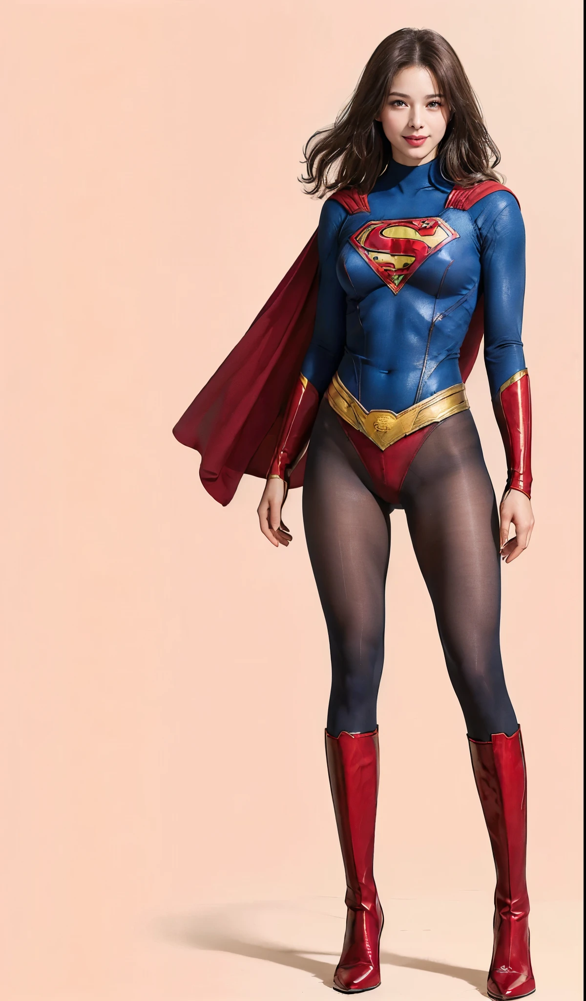 No background、(((Beautiful legs in black tights.)))、(((Legally express the beauty of your smile)))、((((Make the most of your original images)))、(((体にぴったりフィットするSupergirl Costume)))、(((Supergirl Costume)))、(((Beautiful hairstyle)))、(((She is winking cutely.)))、(((Please wear black tights....、Wear red boots)))、((Best image quality、8k))、((highest quality、8k、masterpiece:1.3))、(((Preserve background )))、Sharp focus:1.2、Beautiful woman with perfect figure:1.4、Slim Abs:1.2、Wet body:1.5、Highly detailed face and skin texture、8k