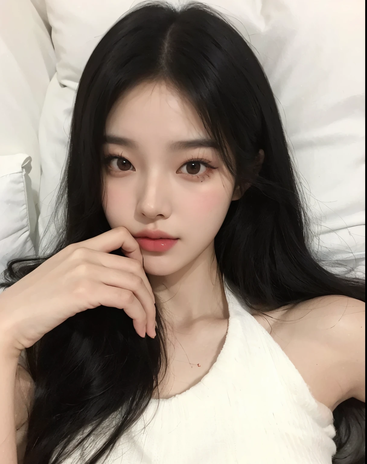 Arape with long black hair lying on bed(Araffe) asian women, Mulher sul-korean bonita, Jenny Blackpink, korean, linda mulher korean jovem, Best Face, Jaeyeon Nam, mulher korean jovem bonita, Jinyoung Canella, 귀엽고 사랑스러운 korean 얼굴, Heonhwa Choi, 젊고 사랑스러운 korean 얼굴, Atriz korean bonito, Mulher korean, Josh is Blackpink