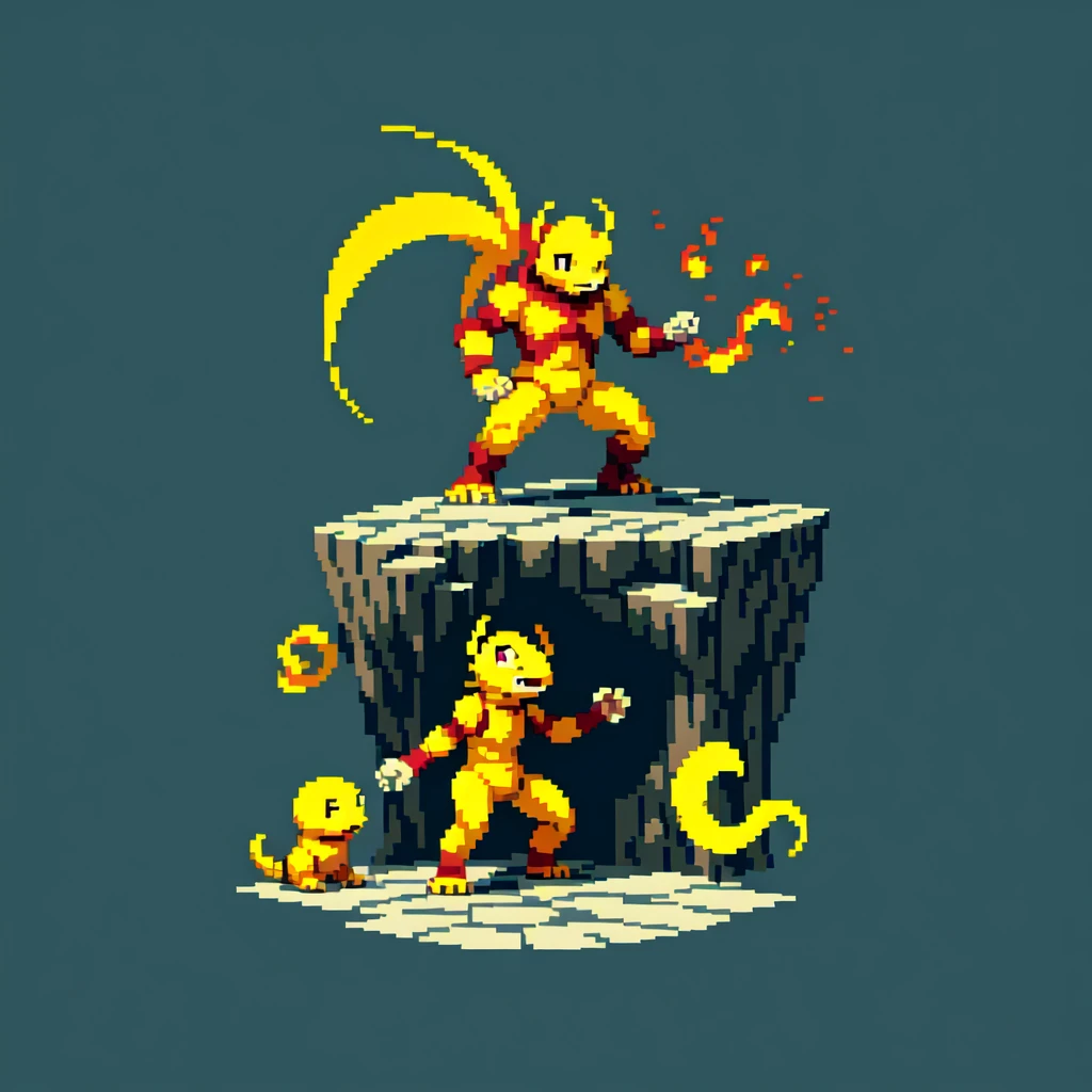 (masterpiece, top quality, best quality), pixel,pixel art,charmander,pokemon,fullbody