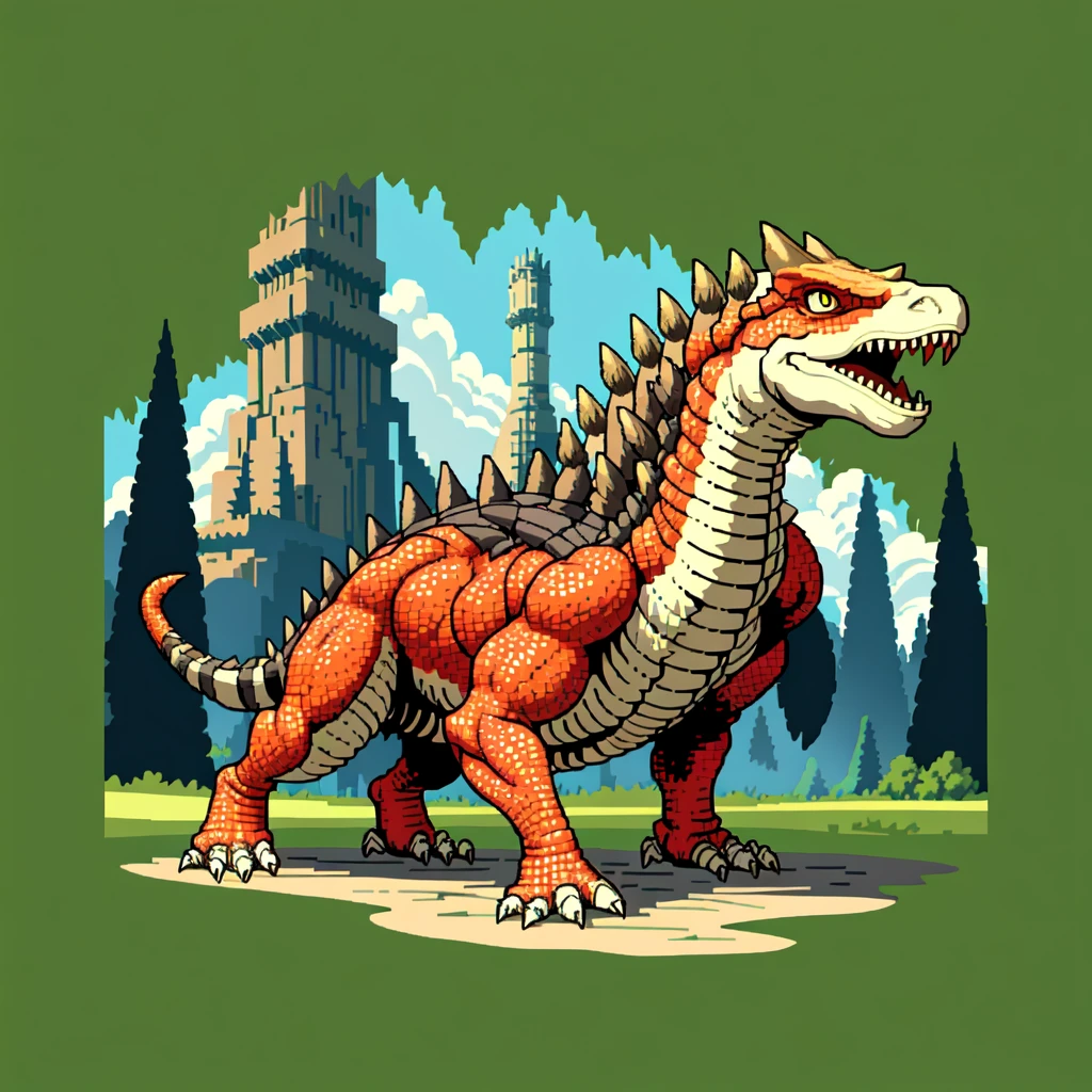 (masterpiece, top quality, best quality), pixel,pixel art,spinosaurus,dinosaur,jurasic park,fullbody