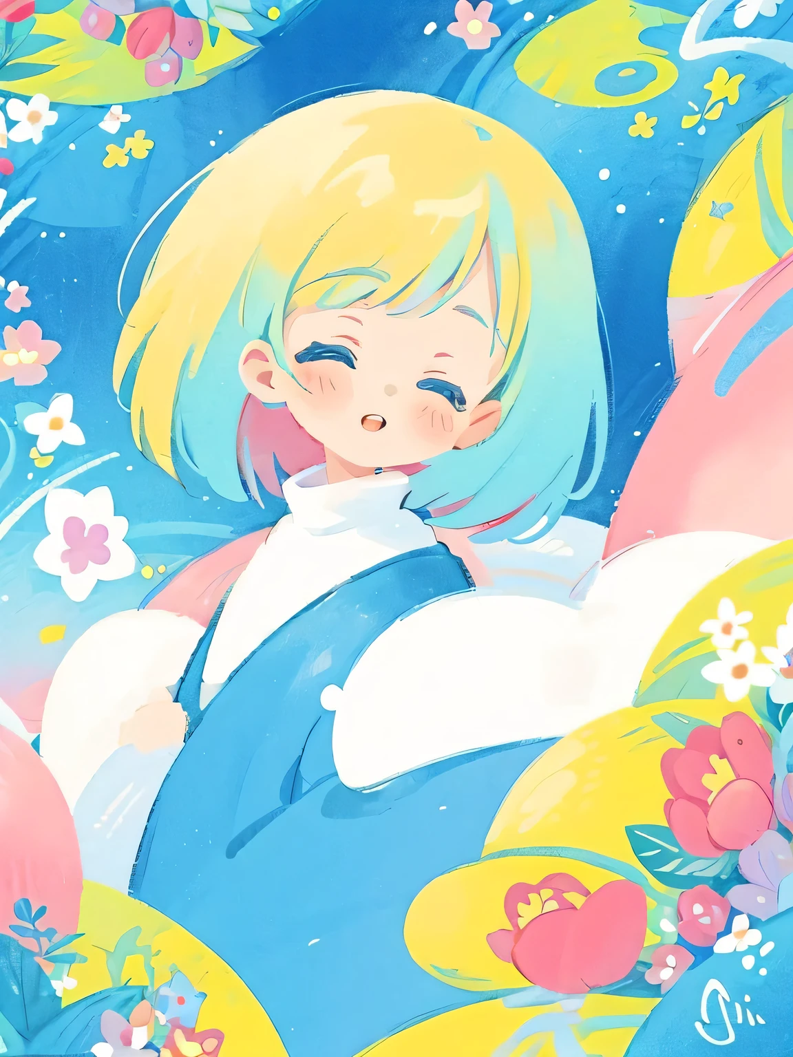 Mai Yoneyama style、(((stylish fashion))), 8K Quality、Intense watercolor, Detailed watercolor art, Watercolor splash, Surreal, avant-garde pop art, Beautiful and expressive paintings, Beautiful artwork illustration, Very colorful tones, wonderful, Cool beauty, highest quality、Official Art, Vector art, Stylish design, (((The most beautiful girl))), (((chibi))), (((highest quality))), HDR, ((detailed)), (((Doodle Art)), ((masterpiece)), ((Super detailed)), (((Colorful flowers))),(((Stylish))), Lips in Love
