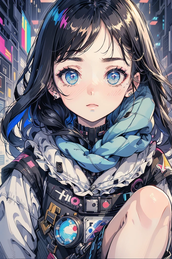 (masterpiece, highest quality, highest quality, Official Art, beautifully、aesthetic:1.2), (One girl:1.3), Glitch Art, (Digital Distortion), Pixelated Fragments, Data Corruption,Colorful Noise, Visual clutter,Modern aesthetics