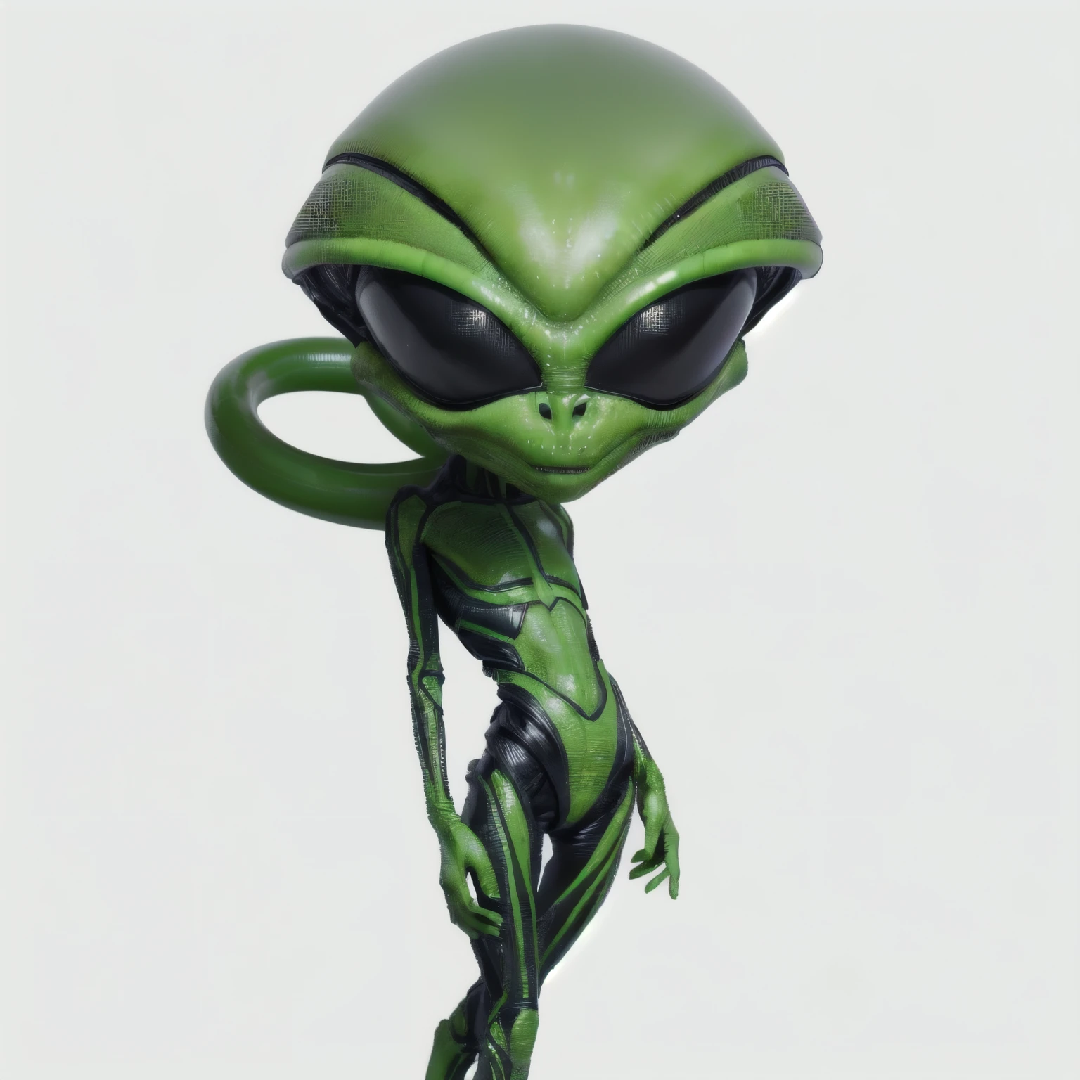 A CUTE LOOKING ALIEN WITH GREEN BODY