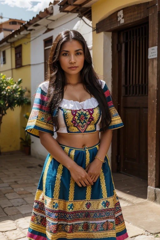 Beautiful woman, 27 ers, 🇪🇨 Ecuador, mestiza ecuatorian, dressed in traditional clothing 