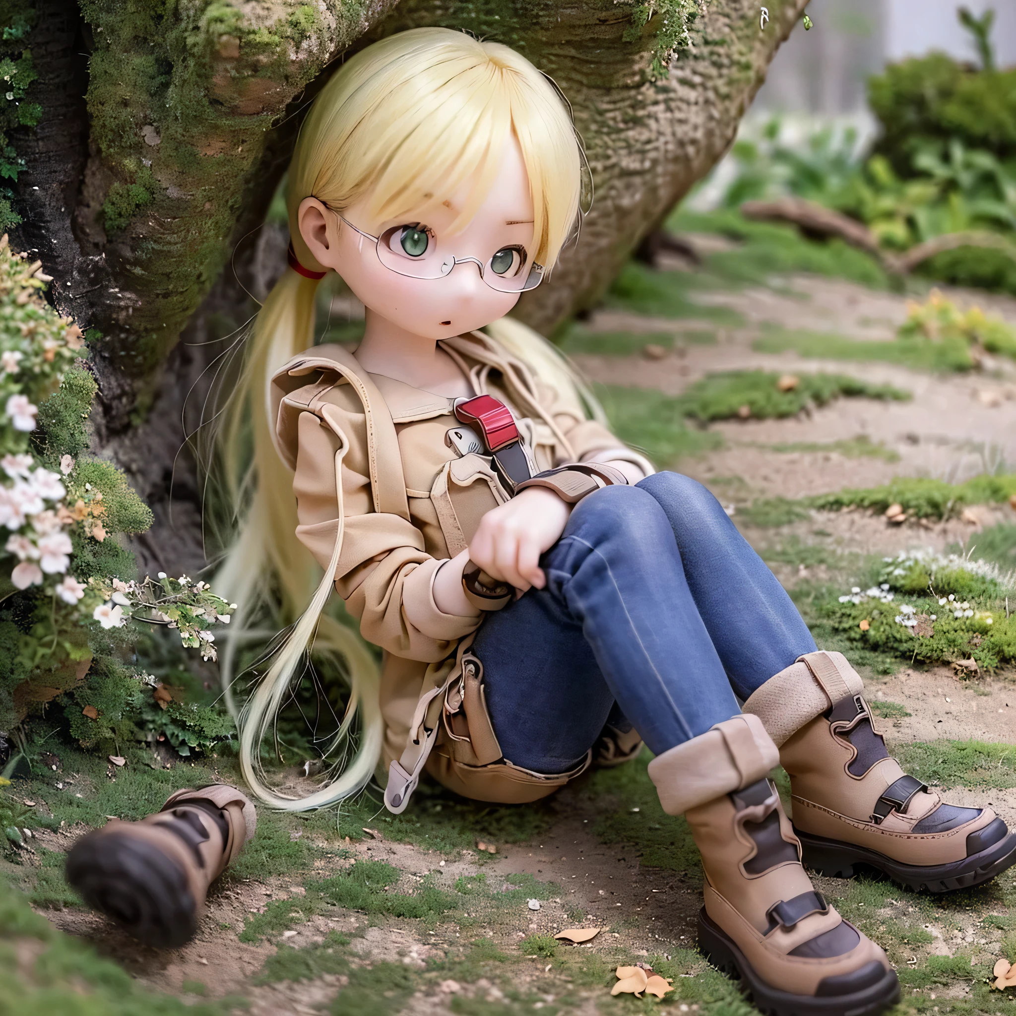 (highest quality,Very detailed,Realistic),Anime Style,Lisa,at last,Made in Abyss,fine grain,Detailed lips,shape,Beautiful background,Natural light,Vibrant colors,Sharp focus,Black rim。whole body、feet