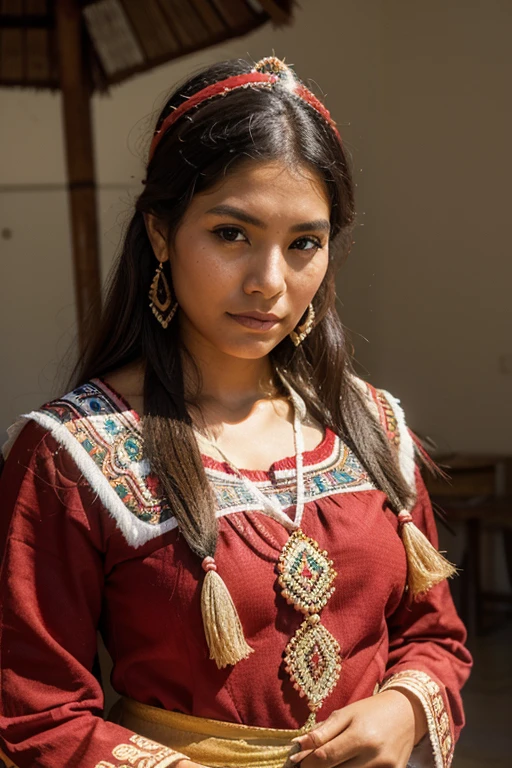 Beautiful woman, 21 years, Peru 🇵🇪, mestiza peruvian ethnicity, dressed in traditional clothing