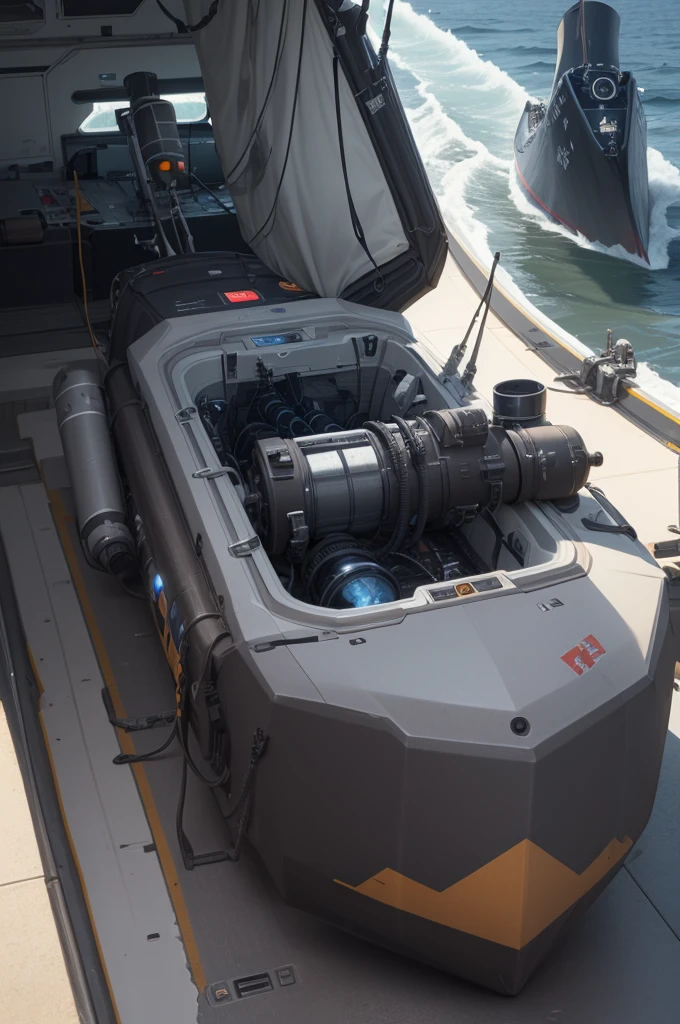 The chest reactor was changed to a Mk 48 reduced torpedo、Sonar in both hands、
Back mounted radar。
Upgraded to transform into a lifeboat