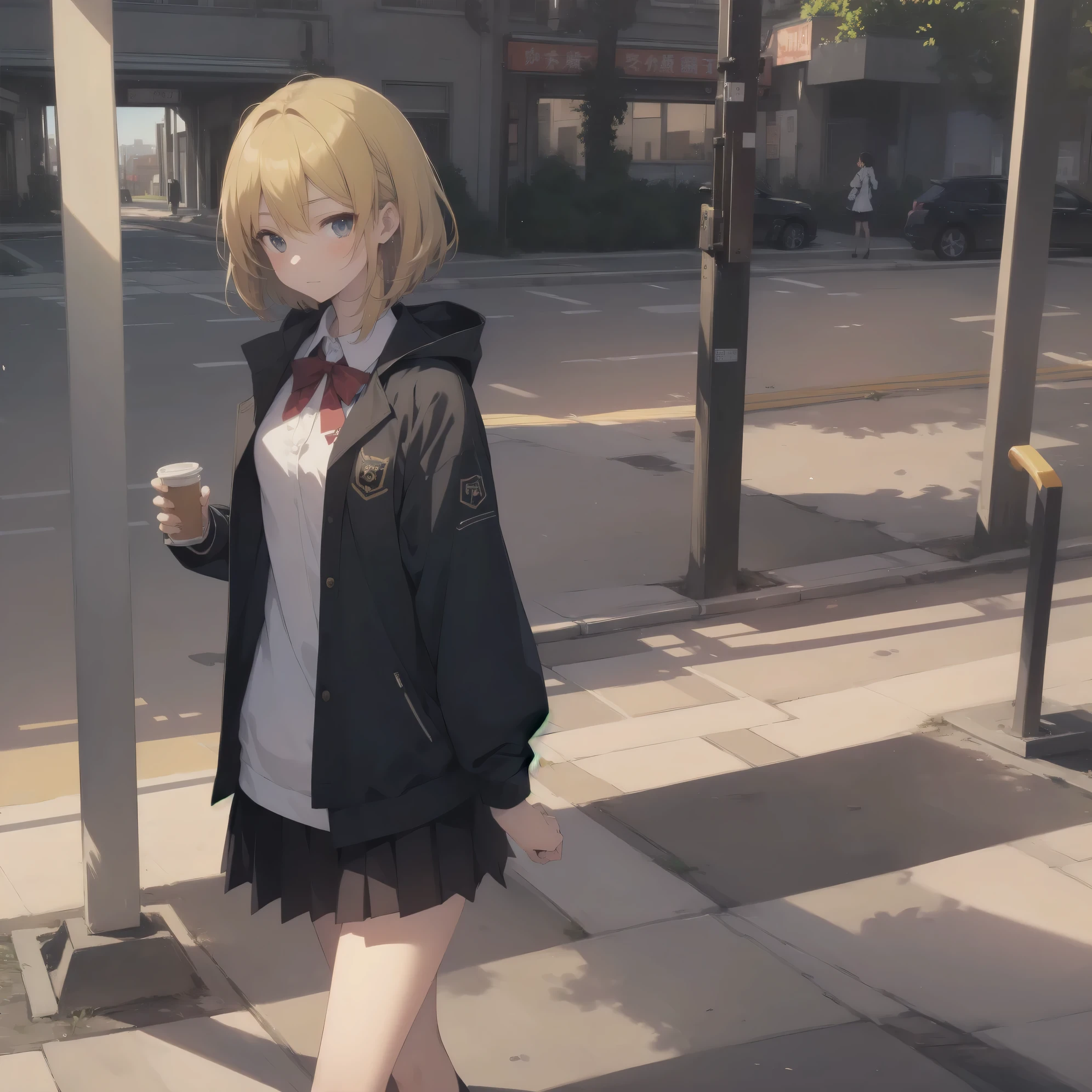 ultra-absurdres-Top quality by artist God, ultra-detailed, high resolution, anime moe artstyle, best anime 8k konachan wallpaper, pixiv contest winner, pool:2810, perfect anatomy,break, 1girl, (Please draw a girl walking sleepily to school alone. )break,(Solo,little female, -yeld:1.Full limbs, complete fingers,a junior hihort hair), short cut, flat chest, , small butt, small black eyes, beautiful detailed eyes, well-proportioned iris and pupils, expressive eyes, highres detailed hair, soft expression, salor school_uniform, sailor collar, serahuku, bow, pleated skirt,(Detailed Lighting), (Detailed background), in the School commute route. break,super detailed skin, Best cinematic lighting powered by famous artist, 8k,beauty illustration,photoshop_(medium),very aesthetic,break,((artist:sofra )), artist:clamp ,artist:carnelian ,artist:kantoku ,