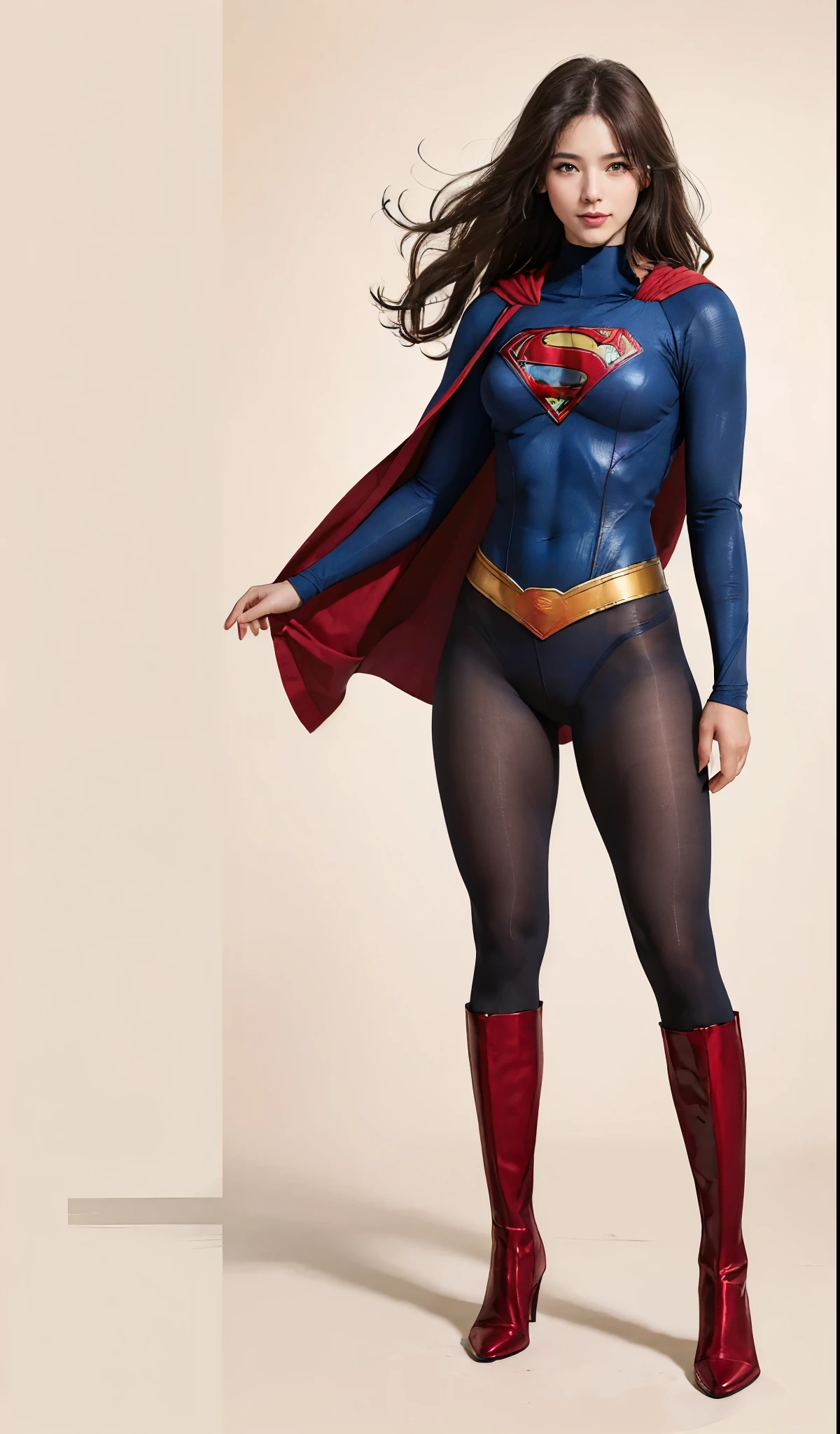 No background、(((Beautiful legs in black tights.)))、(((Legally express the beauty of your smile)))、((((Make the most of your original images)))、(((体にぴったりフィットするSupergirl Costume)))、(((Supergirl Costume)))、(((Beautiful hairstyle)))、(((She is winking cutely.)))、(((Please wear black tights....、Wear red boots)))、((Best image quality、8k))、((highest quality、8k、masterpiece:1.3))、(((Preserve background )))、Sharp focus:1.2、Beautiful woman with perfect figure:1.4、Slim Abs:1.2、Wet body:1.5、Highly detailed face and skin texture、8k