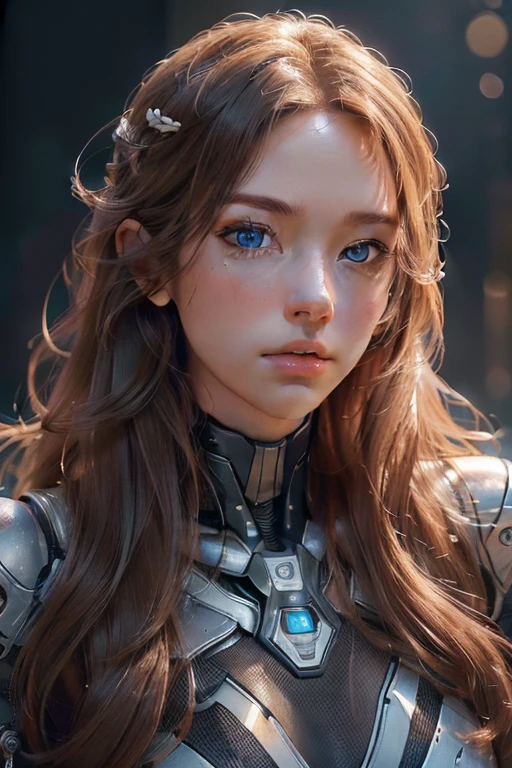 AI: Highly Detailed Robot with a Human-like Face, Gender: Female, Age: 35
Appearance: Powerful and Elegant

(Ultra-realistic: 1.4)
(High Resolution: 8K, Raw Photo, Best Quality: 1.4)
(Photorealistic: 1.4)
(1 Robot)

Beautiful and Expressive Human-like Face, (Realistic Face: 1.4)
(Caramel-colored, Long Hair: 1.3)
(Distinctive Hairstyle)
(Realistic Blue Eyes, Beautiful Detailed E