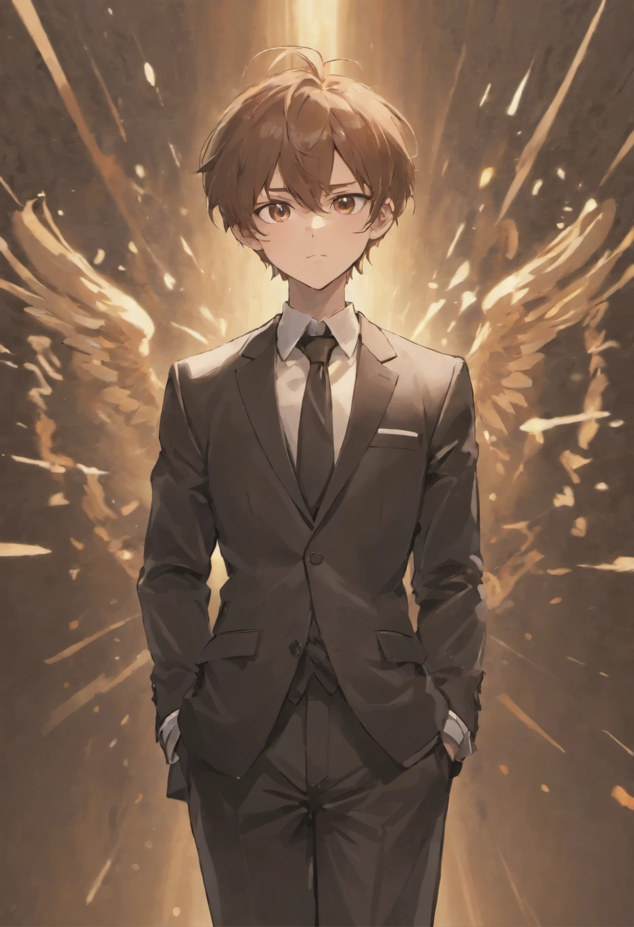 1,man,full length,black suit,Brown short hair,transparent background