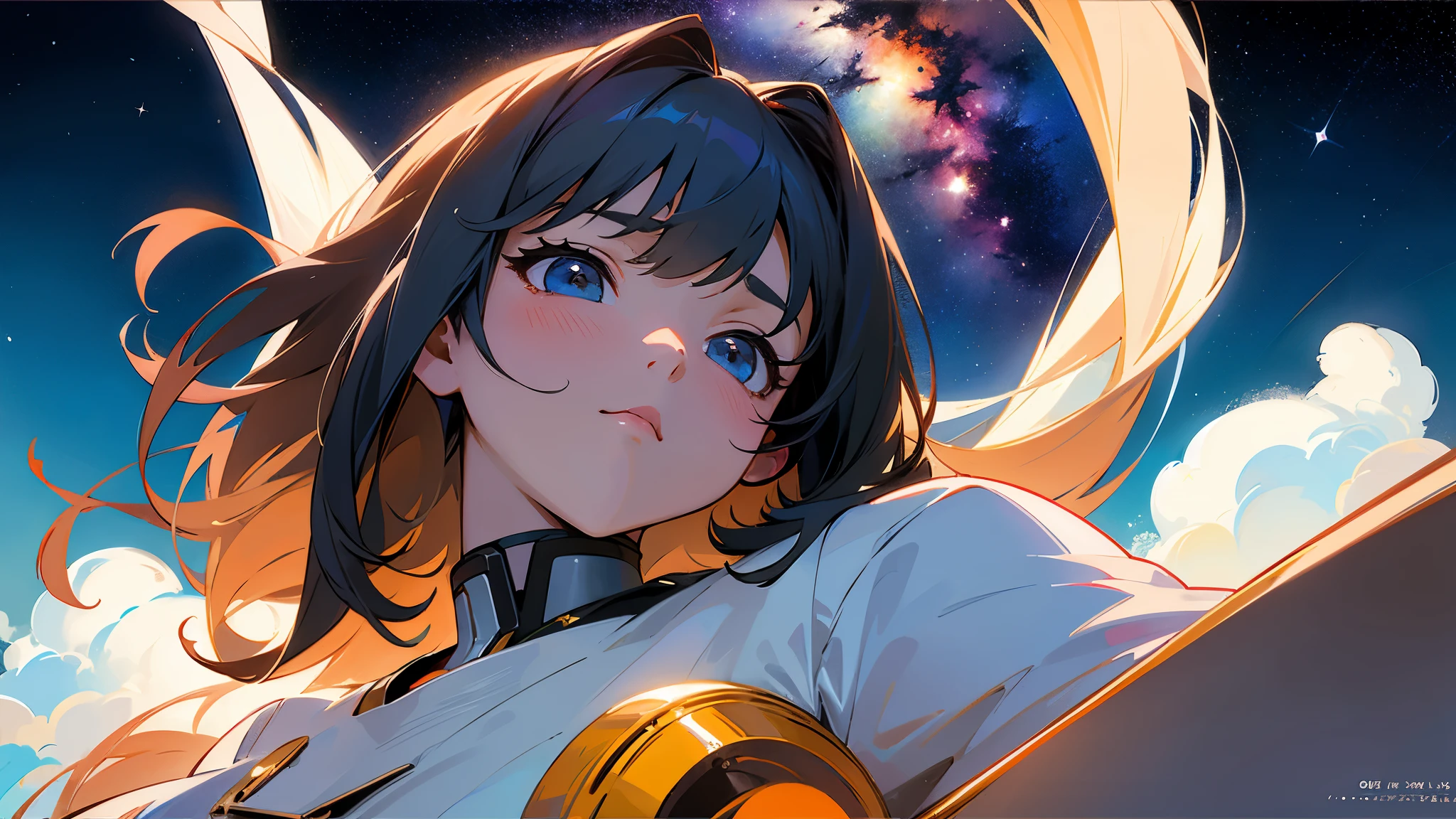 (masterpiece、Best Quality: 1.2)、Provocative composition、Low - Angle、From below、Look Up、Cinematic Anime、universe、universe、milky way、Cosmos、惑star、star、universe飛行士、whole body、Super detailed、Beautiful Face、Fine grain、Anime clips of three girls floating in great detail、Correct Anatomy、Incredible Absades