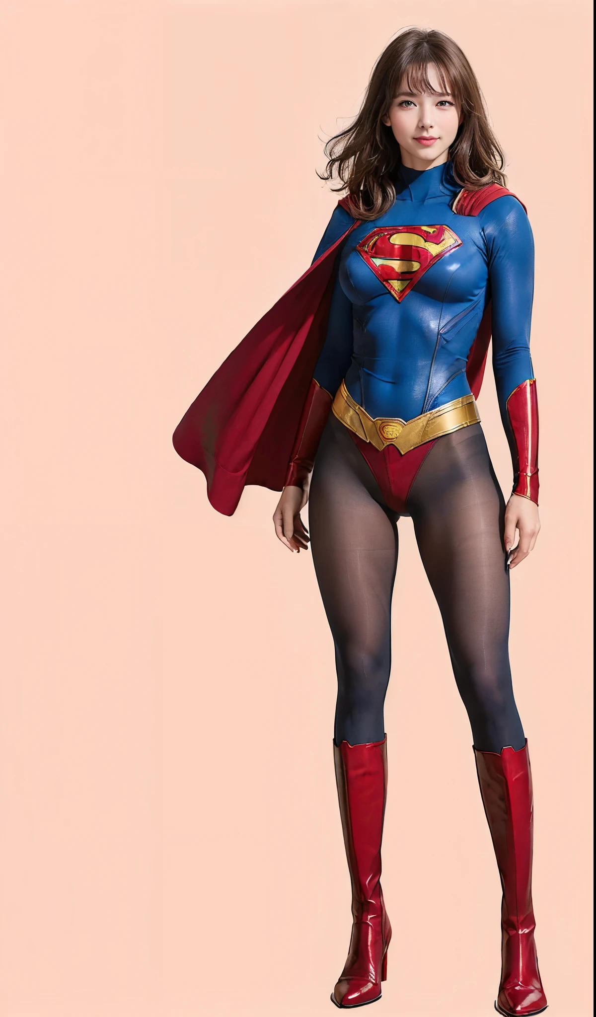 No background、(((Beautiful legs in black tights.)))、(((Legally express the beauty of your smile)))、((((Make the most of your original images)))、(((体にぴったりフィットするSupergirl Costume)))、(((Supergirl Costume)))、(((Beautiful hairstyle)))、(((She is winking cutely.)))、(((Please wear black tights....、Wear red boots)))、((Best image quality、8k))、((highest quality、8k、masterpiece:1.3))、(((Preserve background )))、Sharp focus:1.2、Beautiful woman with perfect figure:1.4、Slim Abs:1.2、Wet body:1.5、Highly detailed face and skin texture、8k