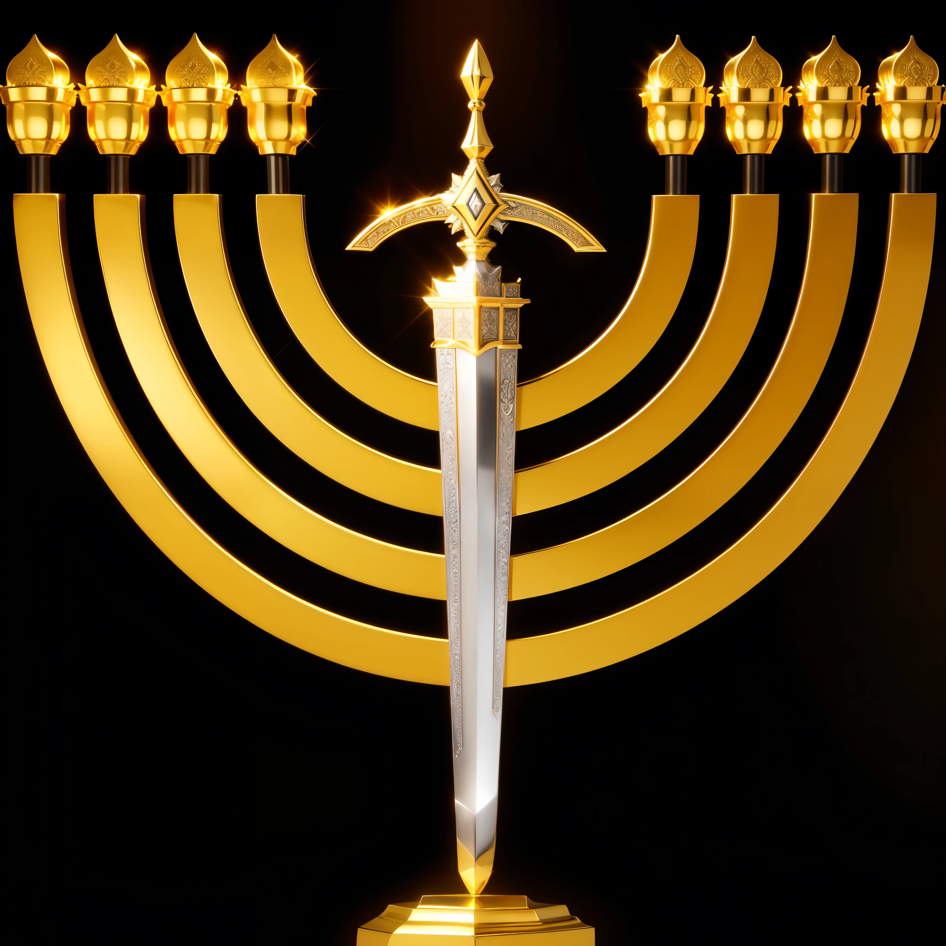 Candelabro, Menorah, Candelabro de ouro, Fogo, Dourado, tempestade, Detailed Realistic Menorah 16K, Detailed Realistic Sword UltraHD,  Detailed Realistic Fire Power, Detailed Realistic Light 8K, Realistic 16K,  Menorah Ultra Realista 16K, Espada Ultra Realista, Texturas Ultra Realistas 16K, Cores Ultra Realistas 16K, Cores Fotorrealistas 8K, Texturas Fotorrealistas 8K, Contraste Fotorrealista 16K, Nitidez Ultra Realista 4K, Divine Menorah Realistic, Golden Menorah Ultra Realista, Golden Detailed Realistic 8K, Sliver Sword Realistic 8K, Detailed Realistic Black And Golden Ligh, Nigh Realism, Detailed Realistc Darkness Golden Power, Towards the Heavens, celestial, divino, fotorrealista, renderizado, 4k, 8k, texturas detalhadas, sombras detalhadas, decente, cores detalhadas, Contraste realista, Texturas fotorrealistas, cores detalhadas, cores realistas, sombras detalhadas, Eletricidade, 4k, Ultra detalhado, contraste 8k realista, nitidez detalhada, cores Ultra HD, Elegante, hebrew menorah, Golden, Black golden, Silver Sword, Beauty Sword Power, Sword Realistic, Detailed Realistic Sword 16K, Silver, Black and Golden, Fire, Realistic Menorah, Elegante 