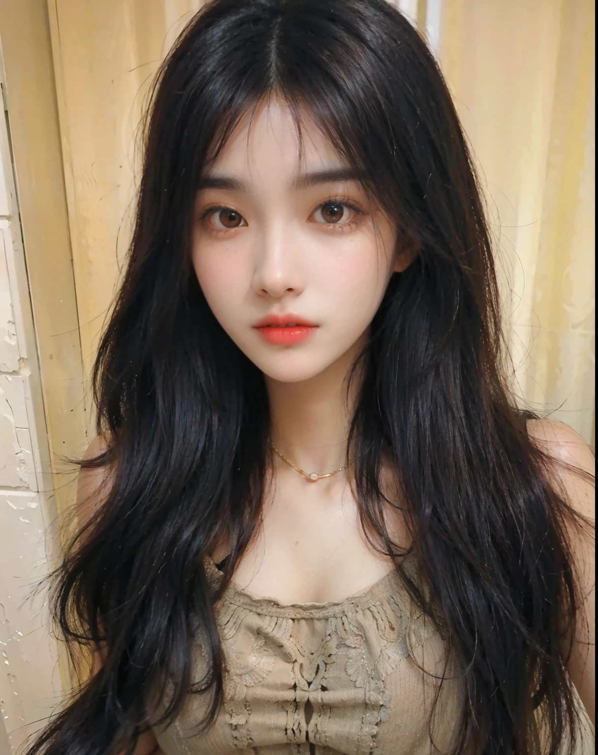 Close up of woman with long dark hair wearing tank top, Jaeyeon Nam, Jinyoung Canella, Heonhwa Choi, Mulher sul-korean bonita, linda mulher korean jovem, mulher korean jovem bonita, korean, Best Face, Lee, Ji - Eun, Lee, Ji - Eun, jimin park, Taejun Kim, Hwang Se - EM