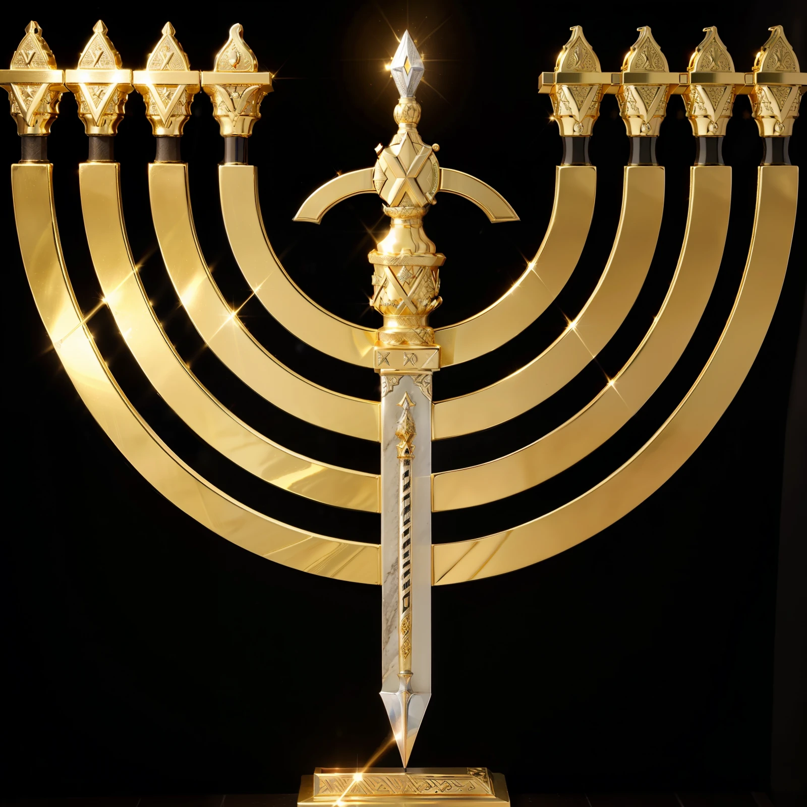 Candelabro, Menorah, Candelabro de ouro, Fogo, Dourado, tempestade, Detailed Realistic Menorah 16K, Detailed Realistic Sword UltraHD, Detailed Realistic Fire Power, Detailed Realistic Light 8K, Realistic 16K, Menorah Ultra Realista 16K, Espada Ultra Realista, Texturas Ultra Realistas 16K, Cores Ultra Realistas 16K, Cores Fotorrealistas 8K, Texturas Fotorrealistas 8K, Contraste Fotorrealista 16K, Nitidez Ultra Realista 4K, Divine Menorah Realistic, Golden Menorah Ultra Realista, Golden Detailed Realistic 8K, Sliver Sword Realistic 8K, Detailed Realistic Black And Golden Ligh, Nigh Realism, Detailed Realistc Darkness Golden Power, Towards the Heavens, celestial, divino, fotorrealista, renderizado, 4k, 8k, texturas detalhadas, sombras detalhadas, decente, cores detalhadas, Contraste realista, Texturas fotorrealistas, cores detalhadas, cores realistas, sombras detalhadas, Eletricidade, 4k, Ultra detalhado, contraste 8k realista, nitidez detalhada, cores Ultra HD, Elegante, hebrew menorah, Golden, Black golden, Silver Sword, Beauty Sword Power, Sword Realistic, Detailed Realistic Sword 16K, Silver, Black and Golden, Fire, Realistic Menorah, Elegante