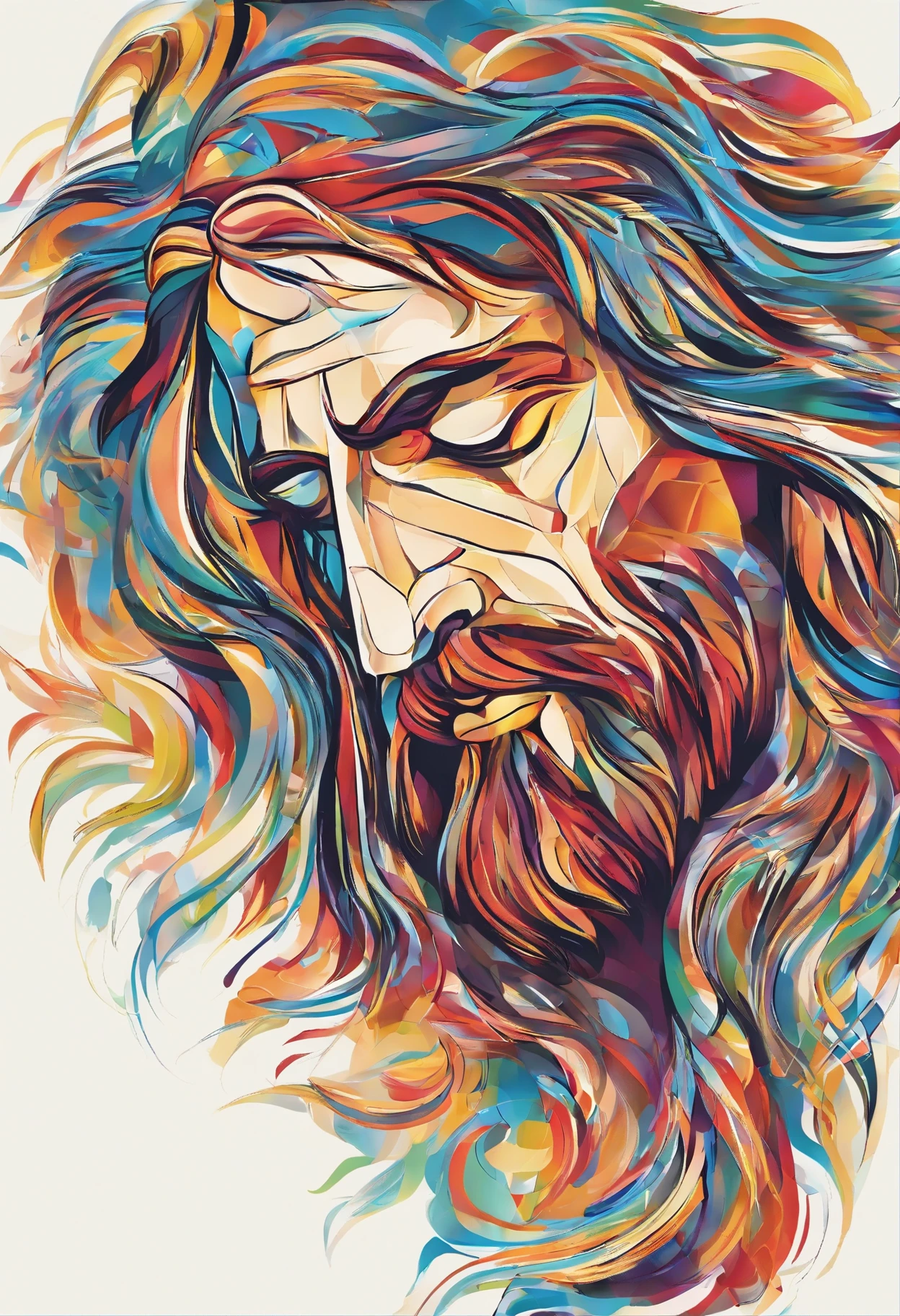 "Generate an image of Jesus in your profile, Capture in moments of deep prayer, Gently clasp your hands together,big cross."