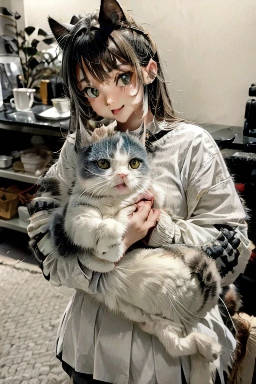 Girl with cat 
