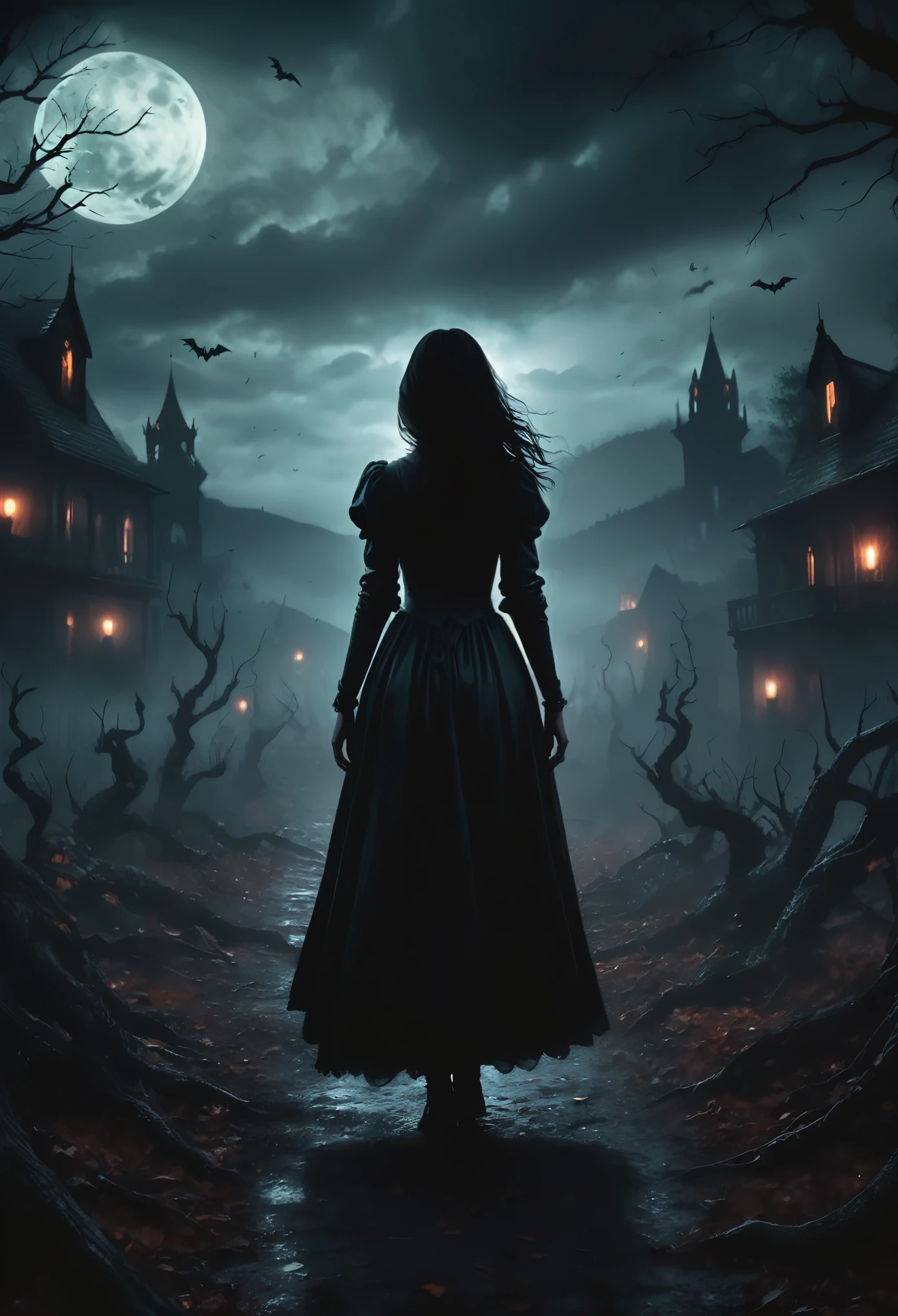 Best Quality, 4K, 8K, High Resolution, Masterpiece: 1.2), Ultra Detailed, (Realistic, Realistic, Photo Realistic: 1.37), Stacked Hands, Scary Fantasy Background, Back of a Girl Looking Back, Scary Landscape, Demonic Atmosphere, Dark Shadows, Creepy Atmosphere, Bright Colors, Detailed Folds on Hands, Sinister Atmosphere, Ominous Background, Spooky Atmosphere, Demonic Touch, Spooky Lights, Unsettling Shadows, Chilling Mood, Dark and Mysterious Environment, Ghostly Elements, Ghostly Presence, Supernatural Aura, Surreal Environment, Haunting Feeling, Scary Overtones, Sinister Tone, nightmarish textures, fear-inducing, otherworldly beauty, creepy details, supernatural elements, lurking dark secrets, haunting beauty, creepy feelings, horror-themed backgrounds, disturbing scenes, unfathomable darkness
