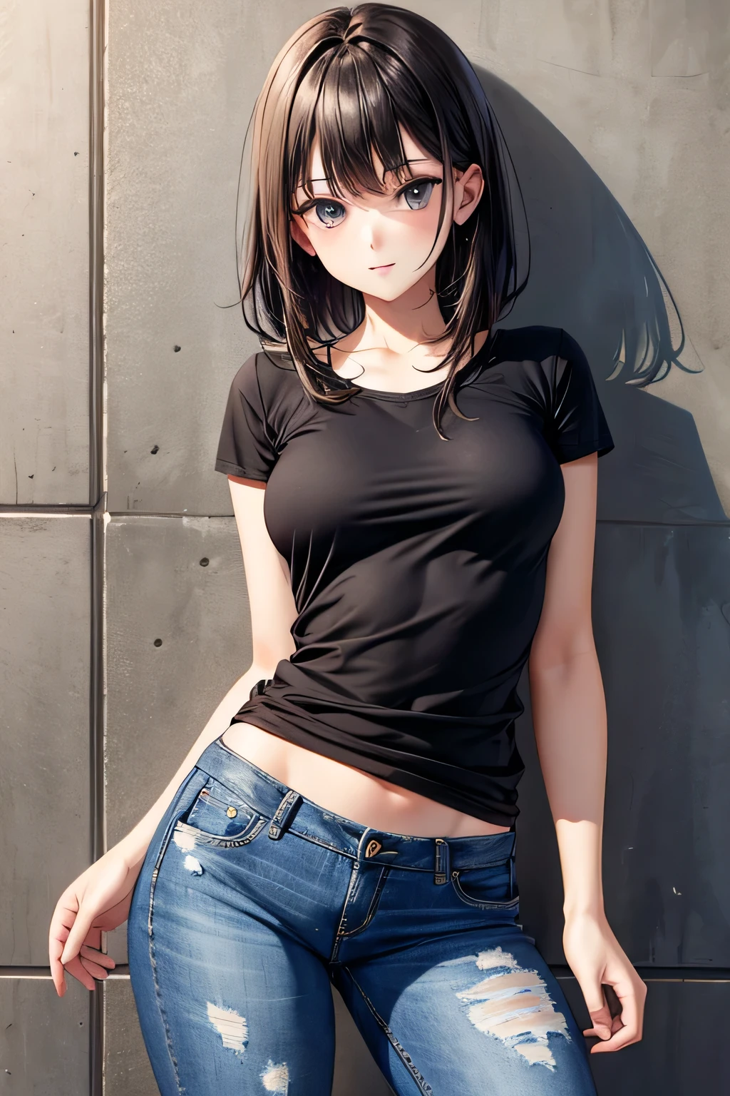 thin girl in jeans