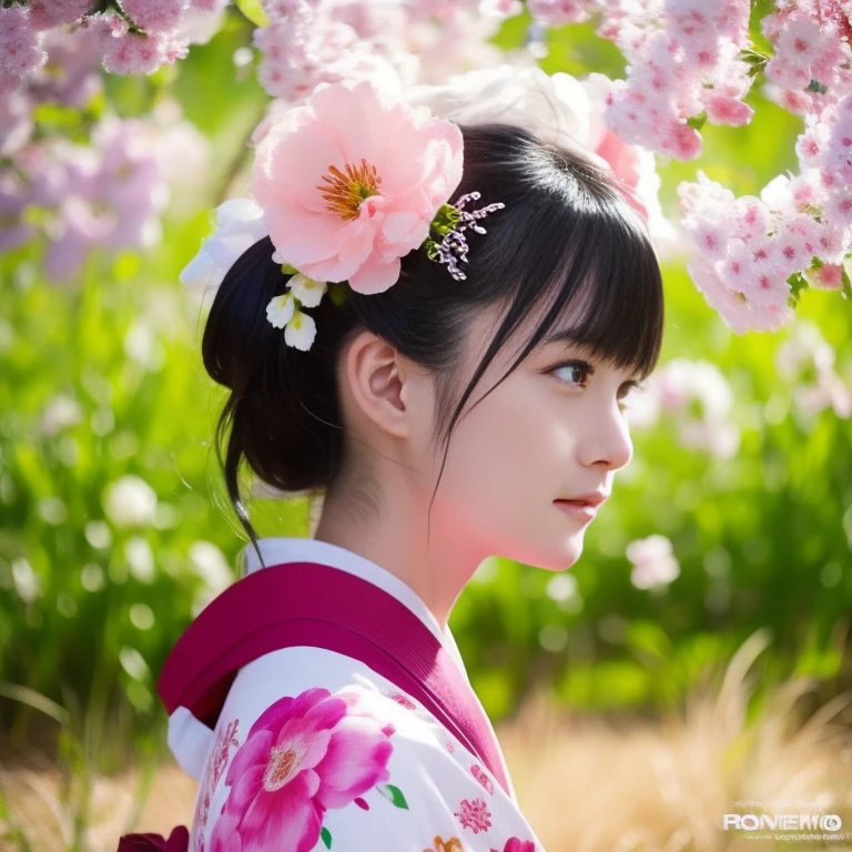 A woman in her fifties wearing a kimono with flowers on her head, Beautiful digital art作品, Beautiful digital illustrations, Beautiful digital painting, Gorgeous digital painting, Gweiz-style artwork, Photorealistic anime girl rendering, Smooth anime CG art, Beautiful digital art, Amazing digital art with great detail, Amazing digital illustrations, Detailed digital anime art, April Rendering, Beautiful anime portraits