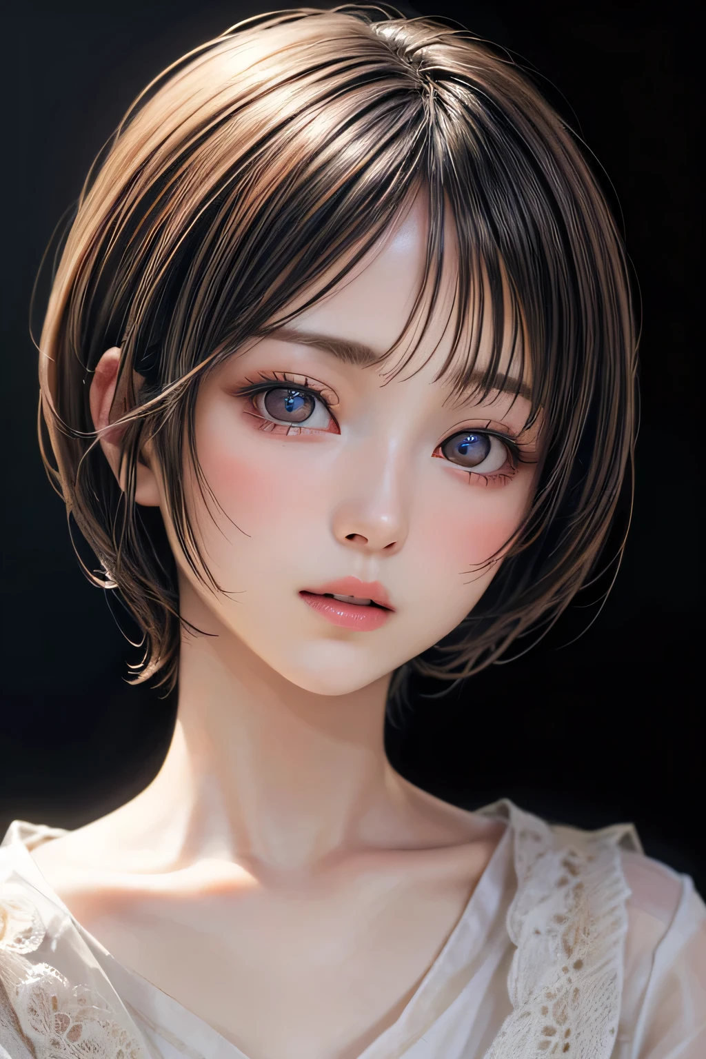 (NSFW:-1.5), (masterpiece:1.3), (8k, photorealistic, RAW photo, best quality: 1.4), 
cinematic lighting, 
(1girl), beautiful face, (realistic face), 
beautiful hairstyle, (short hair :1.5),
realistic eyes, beautiful detailed eyes, 
(realistic skin), beautiful skin, 
(blouse), 
absurdres, attractive, 
ultra high res, ultra realistic, highly detailed, 
golden ratio, sayaairie, 
