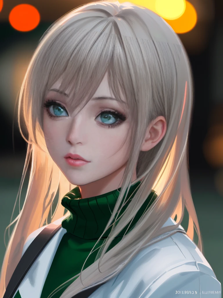 1girl, green sweater, , beautiful detailed eyes, beautiful detailed lips, extremely detailed face and features, long eyelashes, looking at camera, outdoor, school campus, detailed background, highly detailed, 4k, 8k, highres, masterpiece, ultra-detailed, realistic, photorealistic, photo-realistic, HDR, UHD, studio lighting, ultra-fine painting, sharp focus, physically-based rendering, extreme detail description, professional, vivid colors, bokeh, portraiture