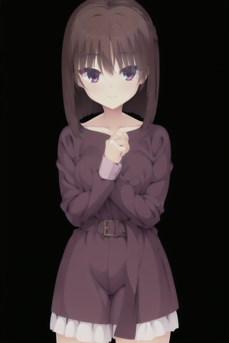 1girl,solo,dark_blown_hair,bob_hair,smile,In underwear,expensive_solve, clear_image, expensive_Contrast, 8k, Sparkling, beautiful_detailed_face_and_eye, (Dark Brown Hair:1.25), 白 eye,