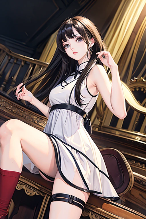 highest quality、masterpiece、High sensitivity、High resolution、One Woman、Slope、stage、A。Second paragraph、get off、Thin thighs