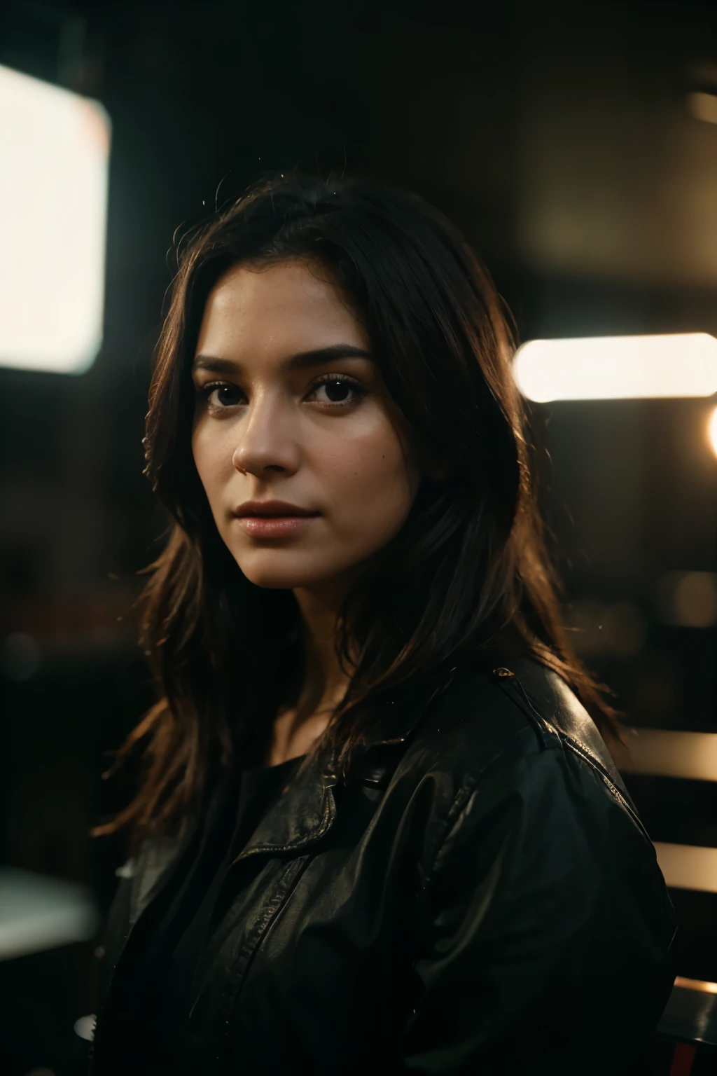+ Cinema Portrait A dark photo of a beautiful woman's portrait, 35mm Cinema, Film, Bokeh, Professional, 4K, Highly Detailed, 35mm Portrait, Film, Bokeh, Professional, 4K, Highly Detailed