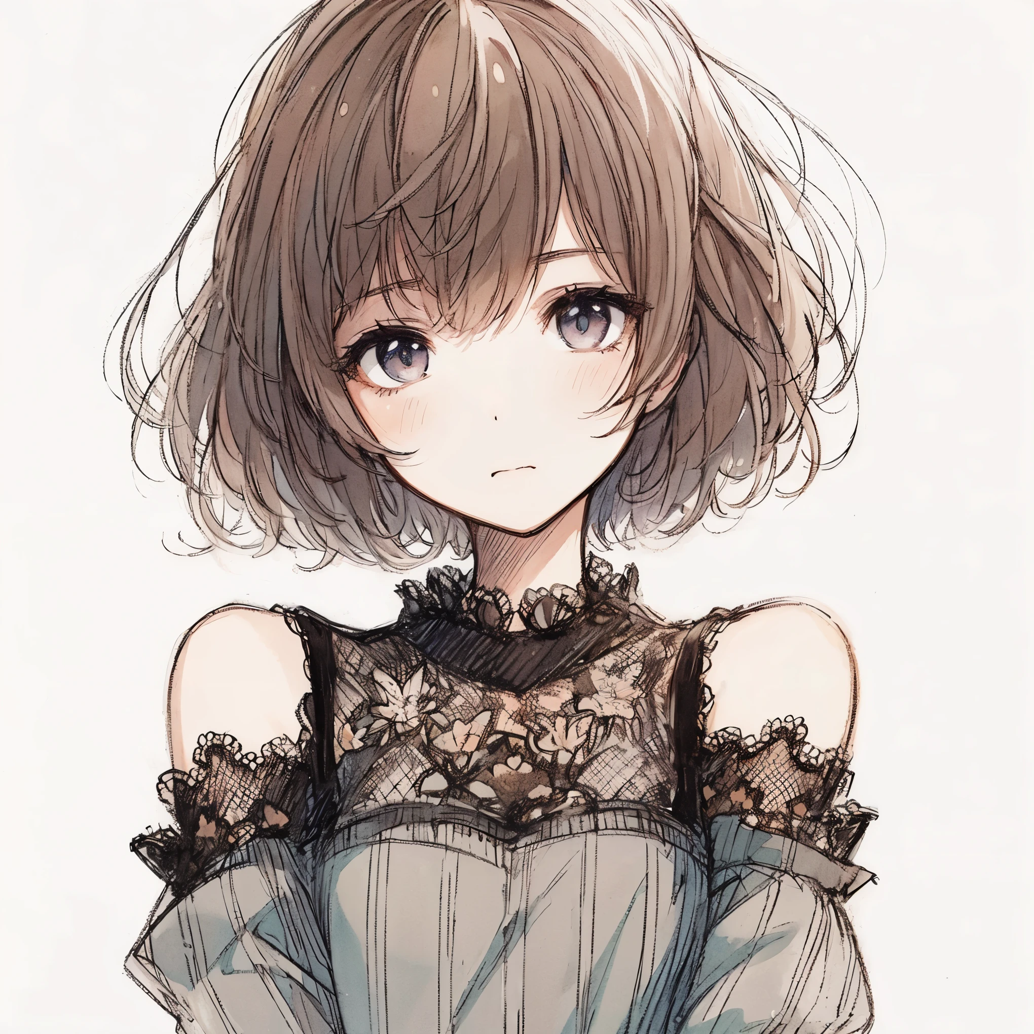 Official art using high-quality hand-drawn watercolor sketch techniques. (best quality,4k,8k,highres,masterpiece:1.2),ultra-detailed,beautiful detailed eyes,A girl with beautiful eyes, everyone, beautiful anime girl, cute anime girl, smooth anime art, anime style, elegant colors, soft lighting, delicate beautiful eyes, very coquettish, beautiful large breast, (correct hands:1.2),