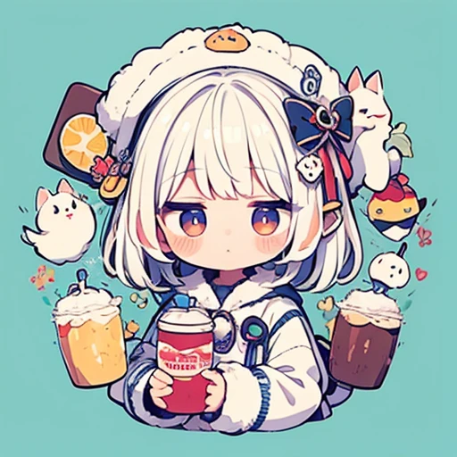 masterpiece、cute、a bit、small、Detailed Background Yakultガール Yakult lactobacillus