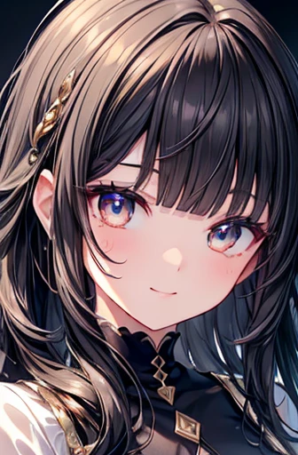 Close up portrait of woman in dress in white and black dress、Gothic Otome anime girl、anime girl wearing a black dress、Cute anime waifu in a nice dress、Anime girl in maid costume、Elegant Gothic princess、guweiz、Gwaits at Pixiv Art Station、Gwaitz at Art Station pixiv、Beautiful anime girl、Embarrassed look