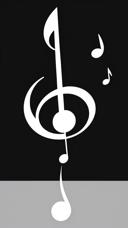 symbols, unique, simple, black and white, music note