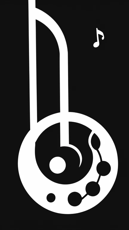 symbols, unique, simple, black and white, music note