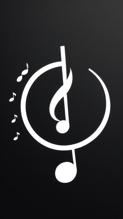 symbols, unique, simple, black and white, music note