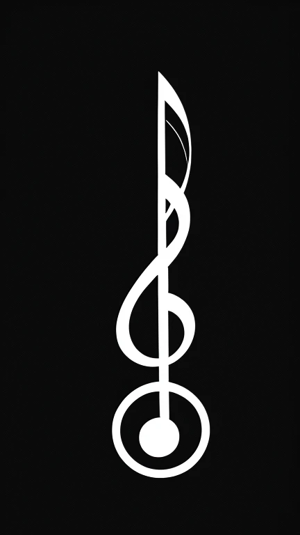 symbols, unique, simple, black and white, music note