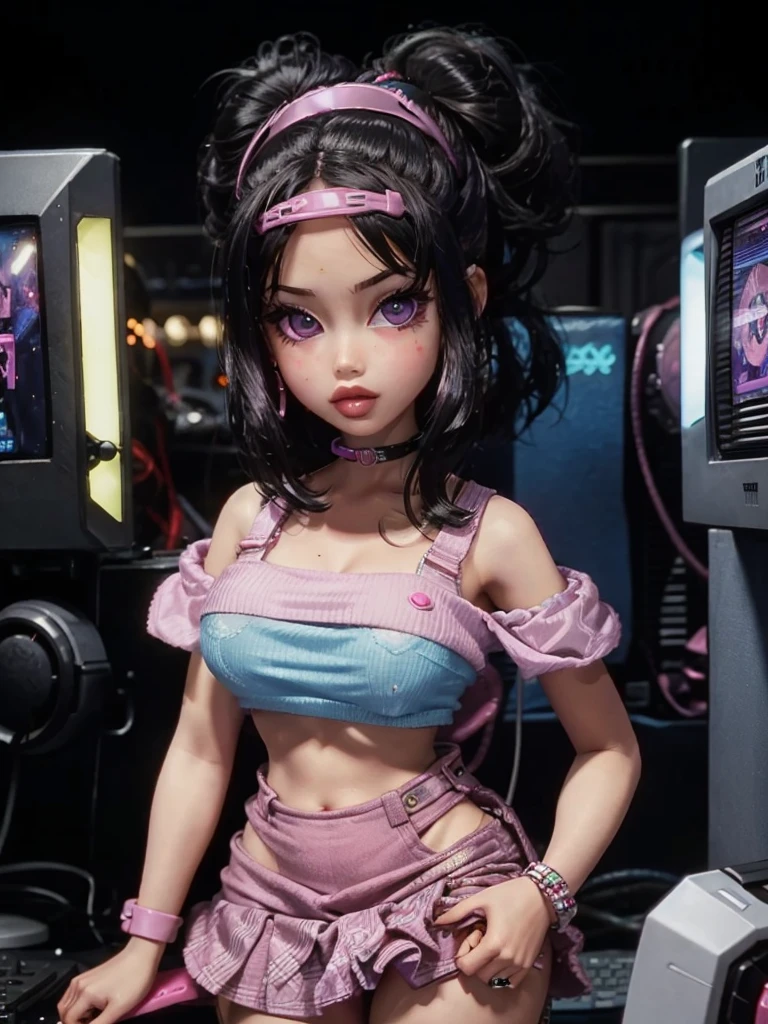 1girl, retro gamer, 80s film style, bratty girl, gamer fashion, girl.