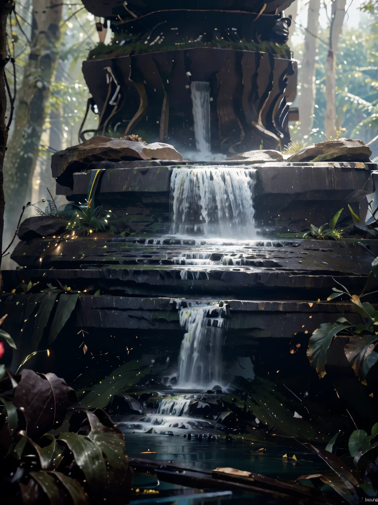 (realistic,photorealistic:1.37, best quality,4k,8k,highres,masterpiece:1.2),ultra-detailed,(realistic,photorealistic,photo-realistic:1.37), HDR, UHD, studio lighting, ultra-fine painting, sharp focus, physically-based rendering, extreme detail description, professional, vivid colors, rocks in the way , no people waterfall relax mediatation --auto