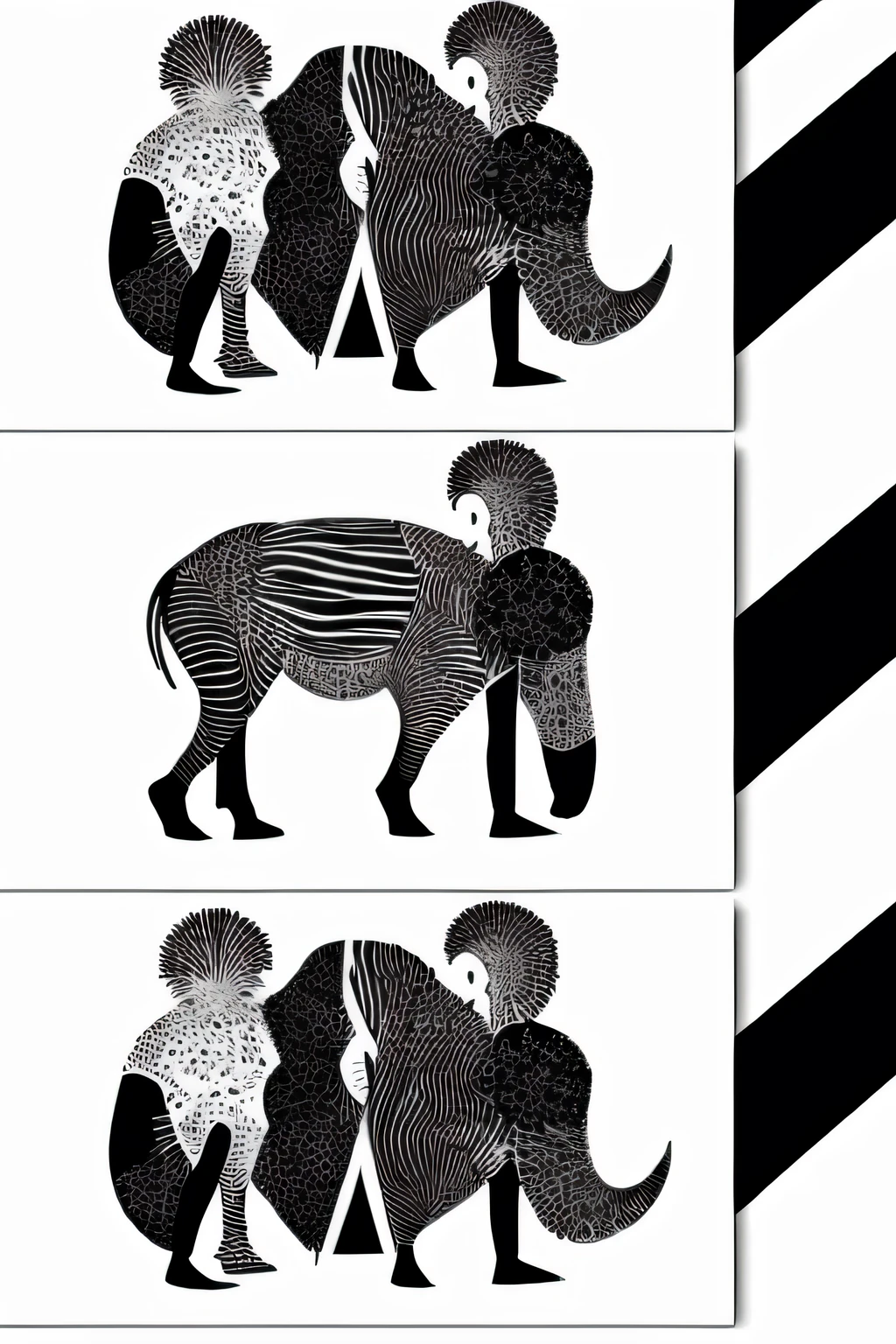 Rorschach test in black and white monochrome watercolor style, examples of 9 figures, vegetation, animals, clowns, sexy women, beer and extremely irreverent shapes