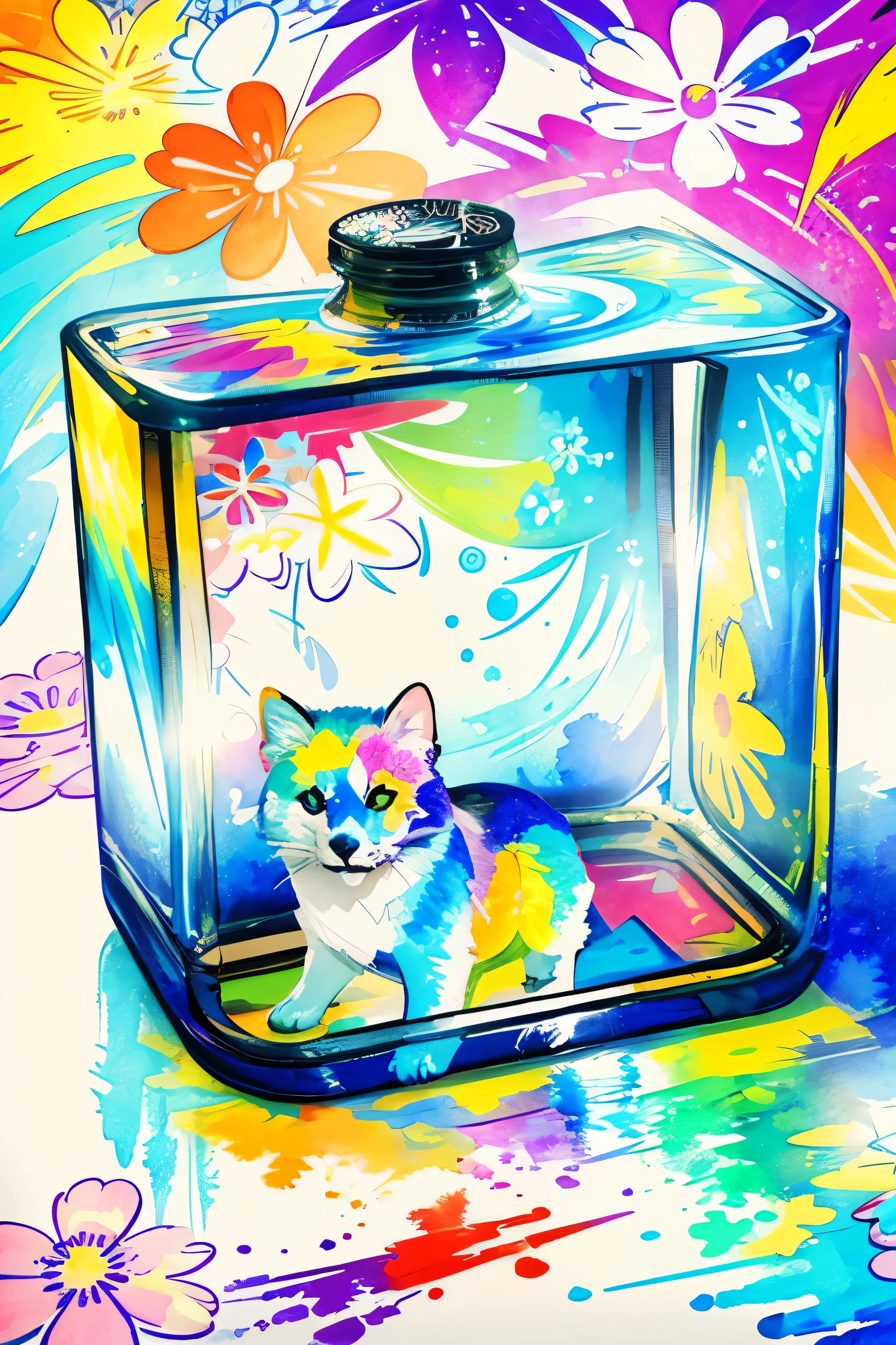 Mika Pikazo Style、(((Stylish))), 8K picture quality、Intense watercolor, detailed watercolor art, Watercolor splash, Surrealism, Avant-garde Pop Art, Beautiful and expressive paintings, Beautiful art illustration, colorful, wonderful, Cruel beauty, best quality、Official Art, vector art, fashionable design, (((The most beautiful girl))), (((best quality))), HDR, ((detailed)), (((Graffiti Art)), ((masterpiece)), ((Super detailed)), (((Colorful flowers))),(((fashionable))),