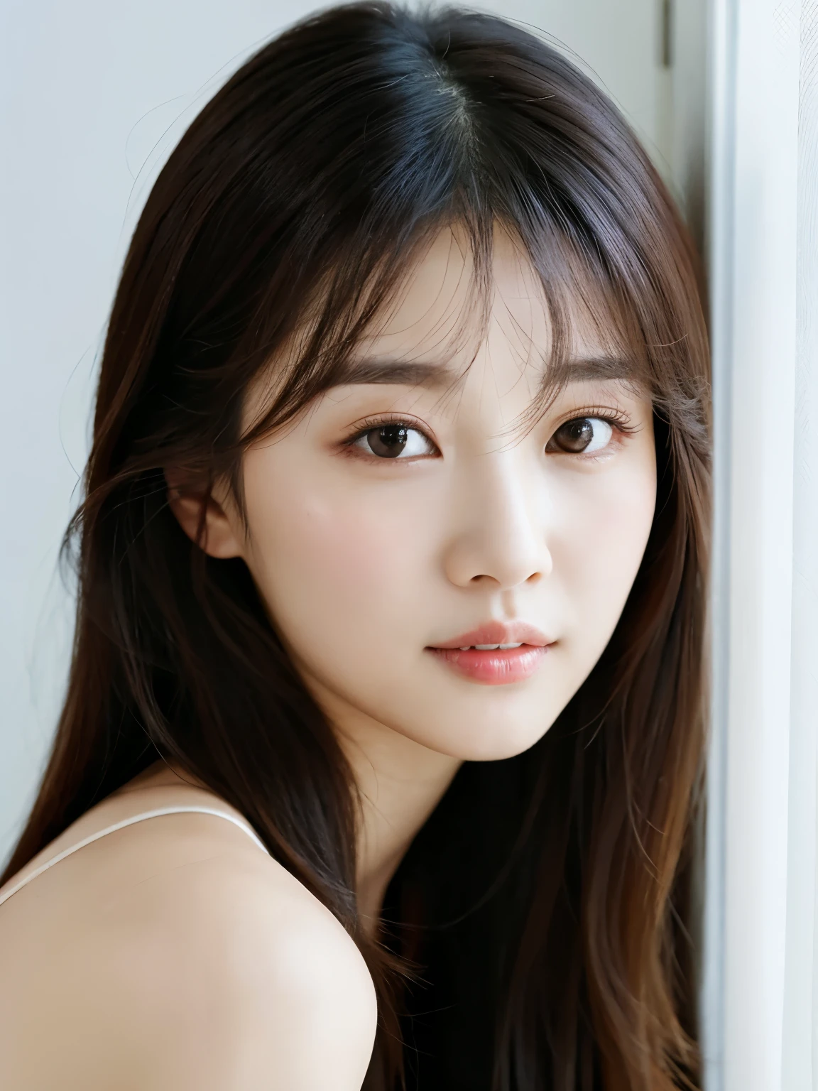 there is a woman that is posing for a picture in a room, jaeyeon nam, korean girl, heonhwa choe, ulzzang, gorgeous young korean woman, beautiful south korean woman, xintong chen, beautiful young korean woman, headshot profile picture, lee ji-eun, lee ji - eun, jinyoung shin, wan adorable korean face