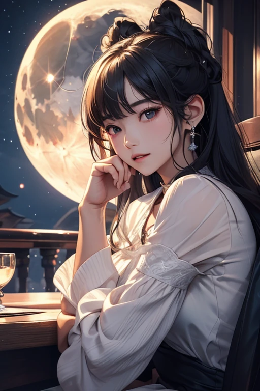highest quality、masterpiece、High sensitivity、High resolution、One Woman、Moonlit Night、Terrified face、Feelings of anxiety