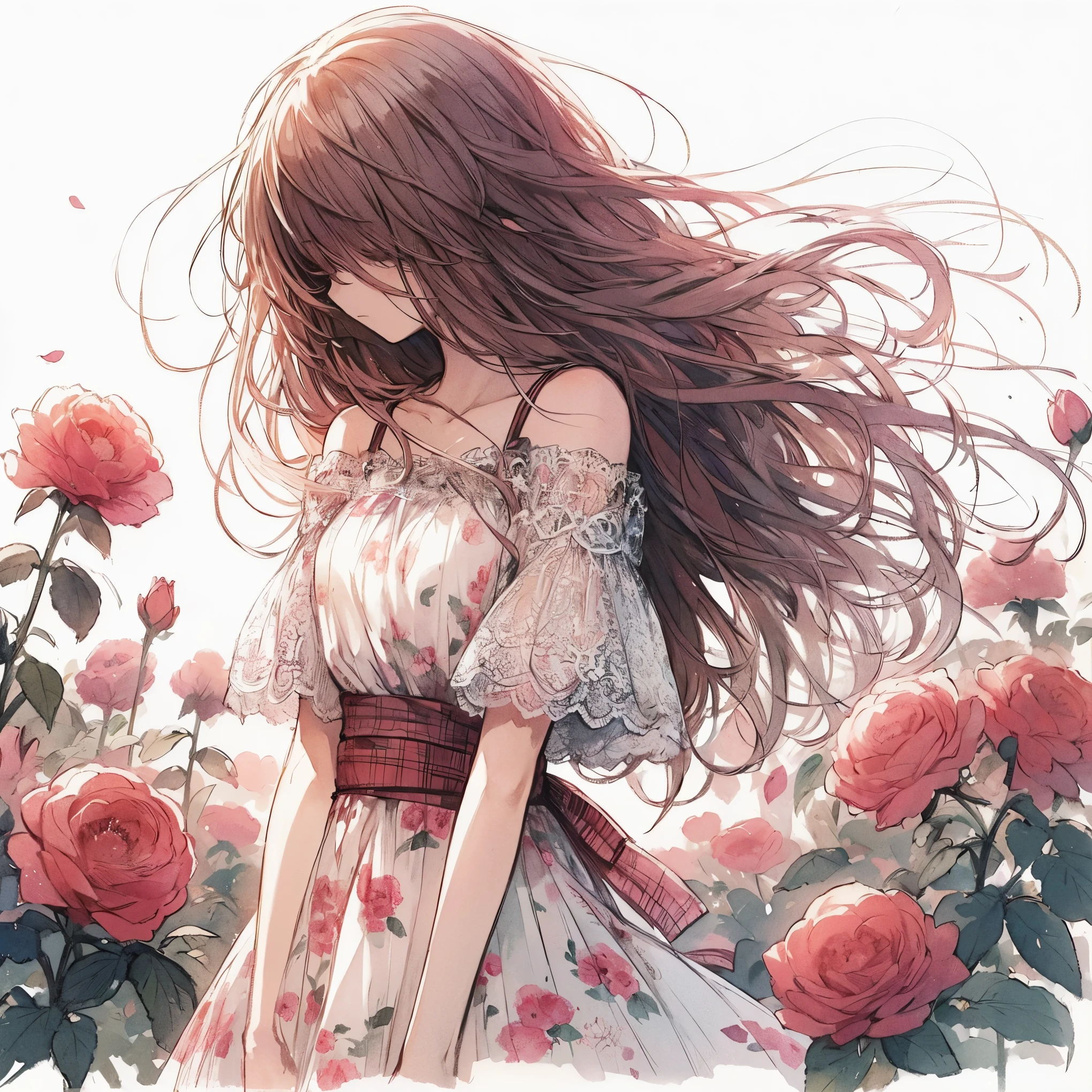 Official art using high-quality hand-drawn watercolor sketch techniques. (best quality,4k,8k,highres,masterpiece:1.2),ultra-detailed,beautiful detailed eyes,A girl with beautiful eyes, everyone, beautiful anime girl, cute anime girl, smooth anime art, anime style, elegant colors, soft lighting, delicate beautiful closed eyes, very coquettish, beautiful large breast, (correct hands:1.2),