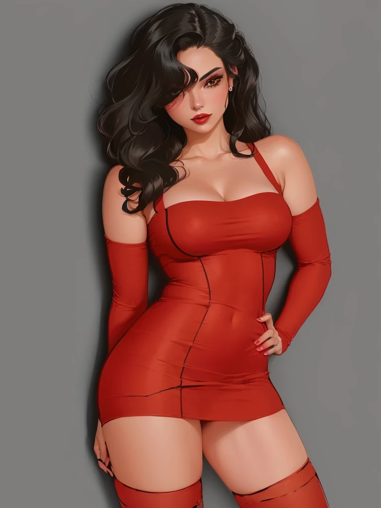 (best quality, ultra-detailed, photorealistic: 1.39), bright and vibrant colors, studio lighting, romantic expression, Just a girl on fire, Beautiful medium breasts, detailed skin, perfect lips, red lips