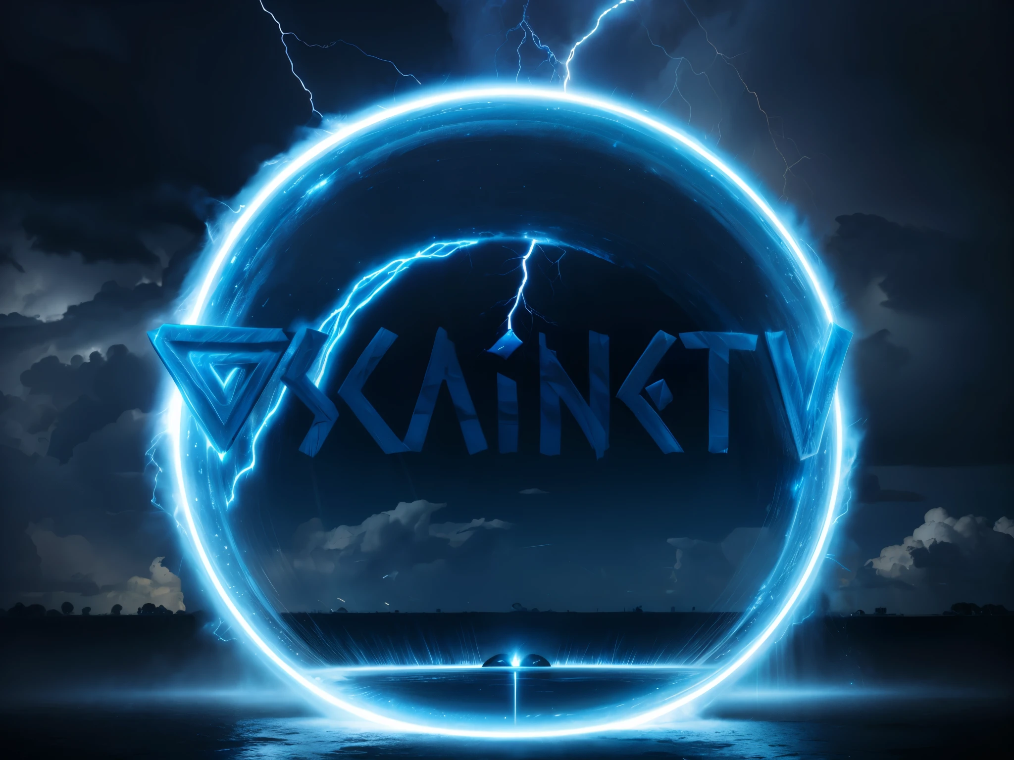 a portal made of clouds and in it electric discharges and lightning sparkle, 8k