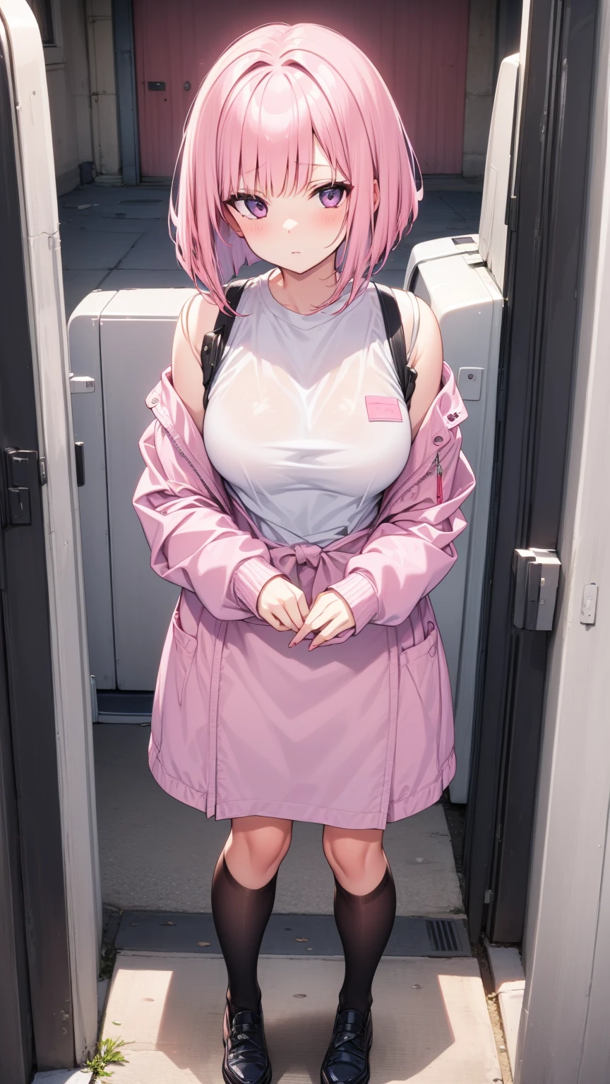 Full body girl hair cut pink