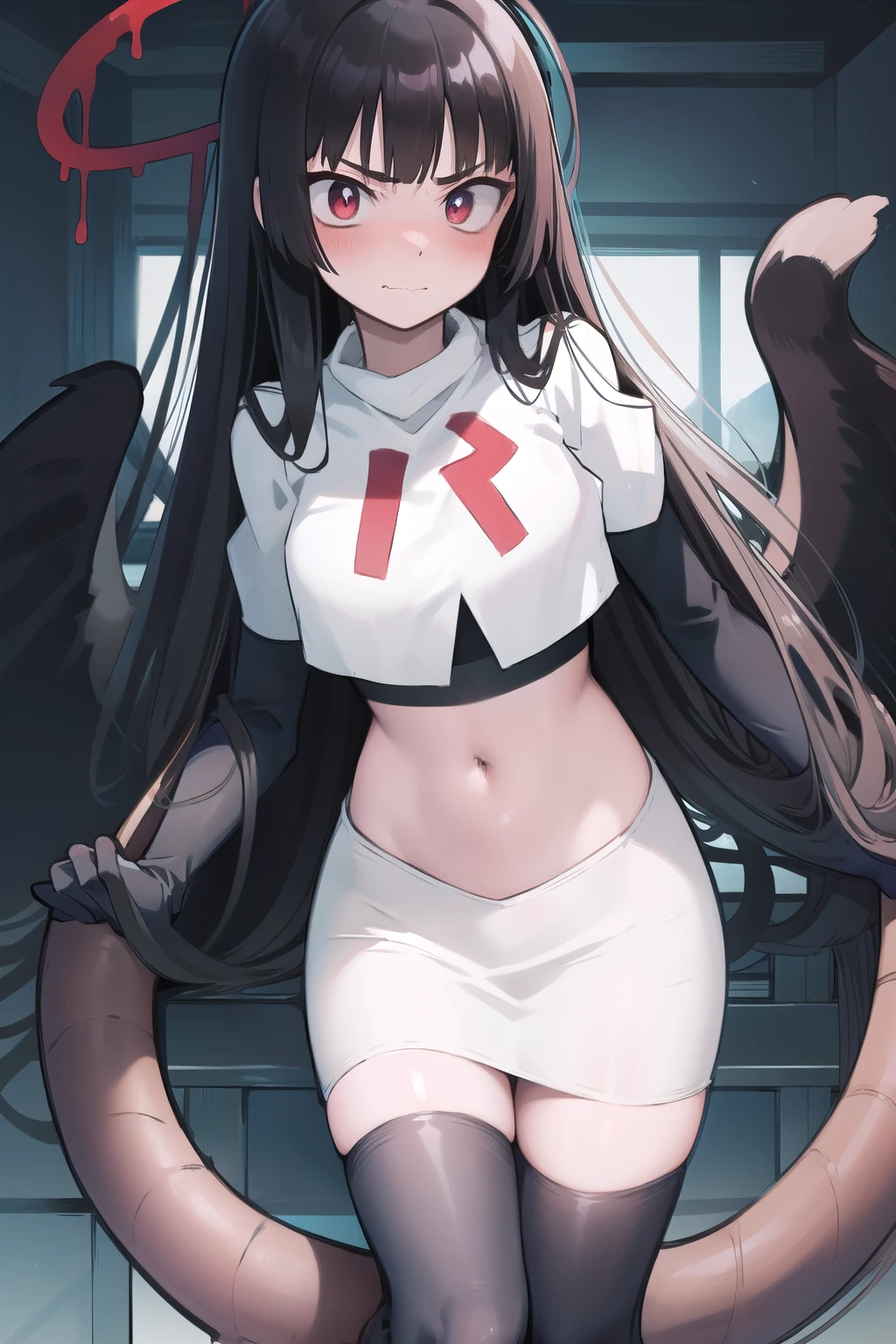 1 personagem de anime, corpo inteiro, Random Features, fundo simples, pouca roupa,quadril grande e pernas grossas, baixinha, genitalia, showing male genitalia, Trans girl showing male genitalia, pequena,bem pequena baixinha bebe, quadril Largo, agachamento frontal